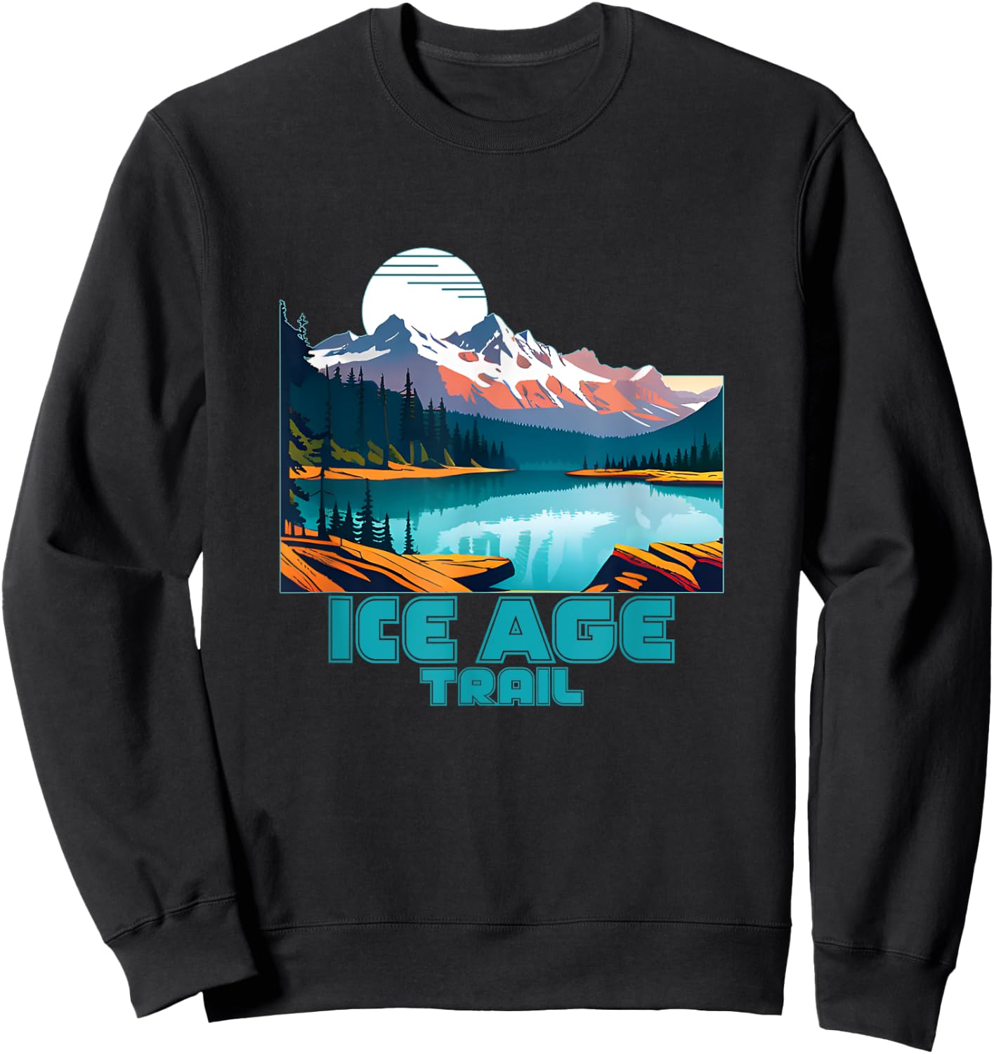 Ice Age Trail Souvenir Apparel - Retro Vintage Ice Age Trail Sweatshirt - Sweatshirt | Black