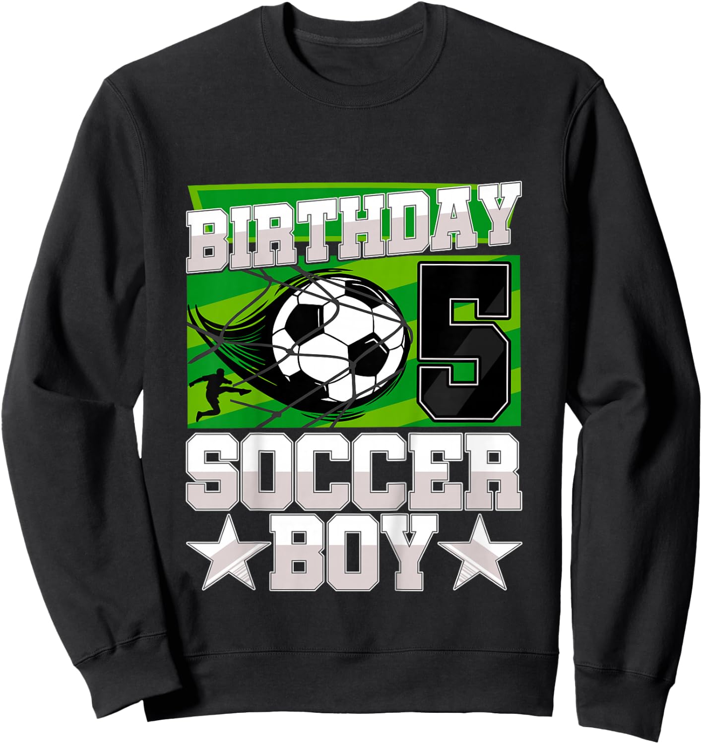 Soccer Birthday Party - 5th Birthday Boy 5 Years Old Sweatshirt - Sweatshirt | Black