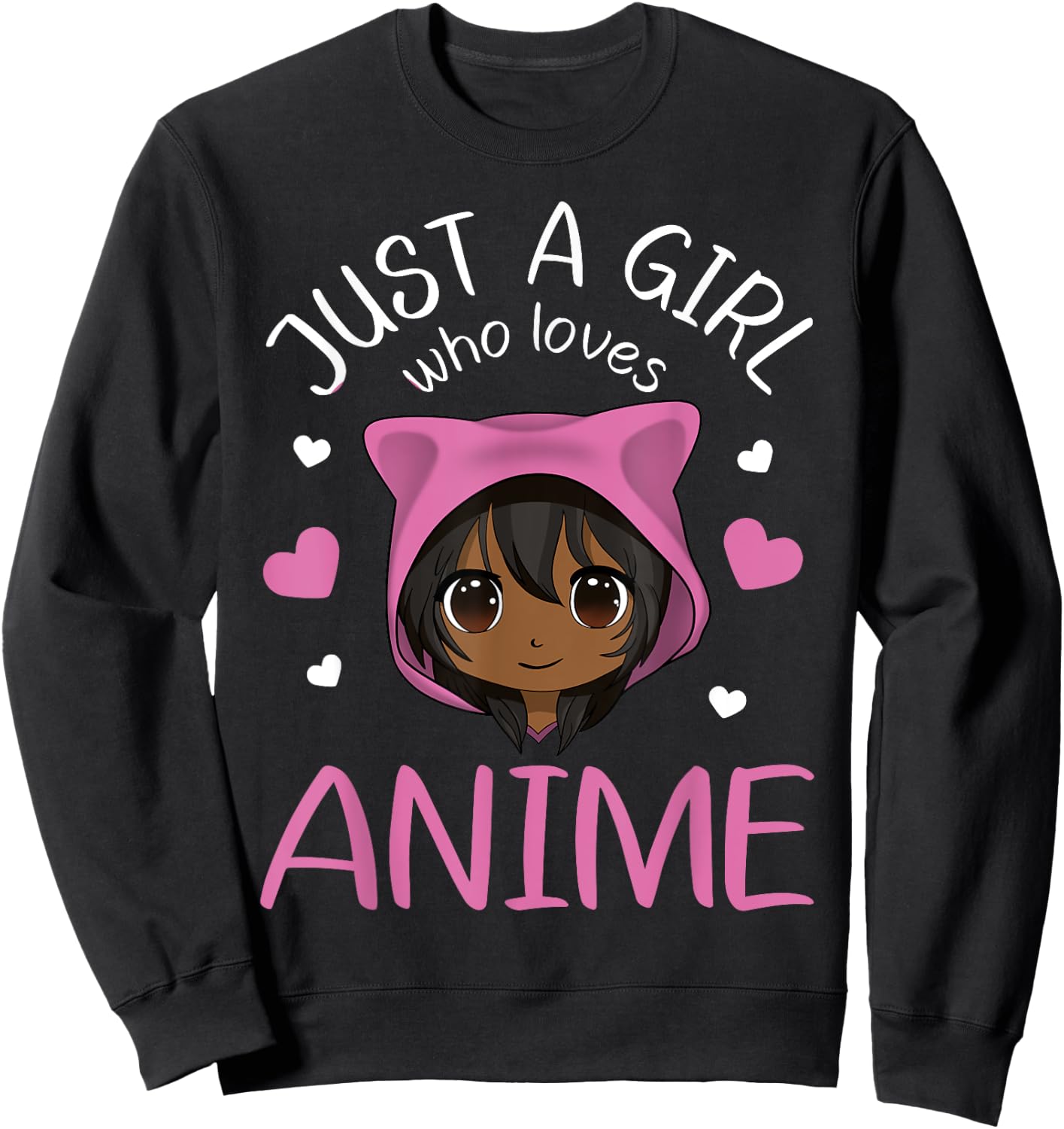 Just a Girl who Loves Anime African American Small Sweatshirt - Sweatshirt | Black