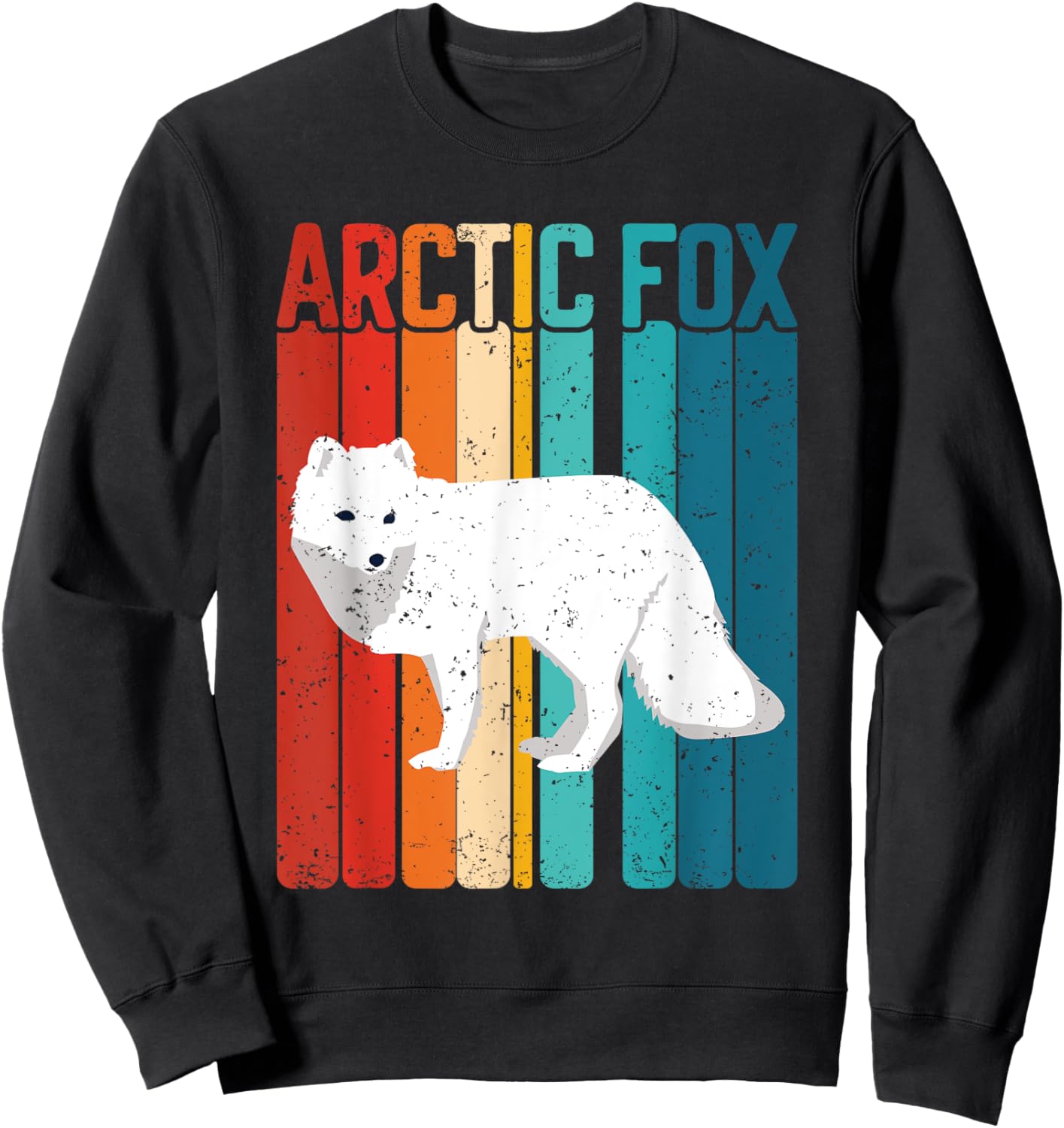 Arctic Fox Artic Animals Cute Artic Fox Lover Pajamas Sweatshirt - Sweatshirt | Black