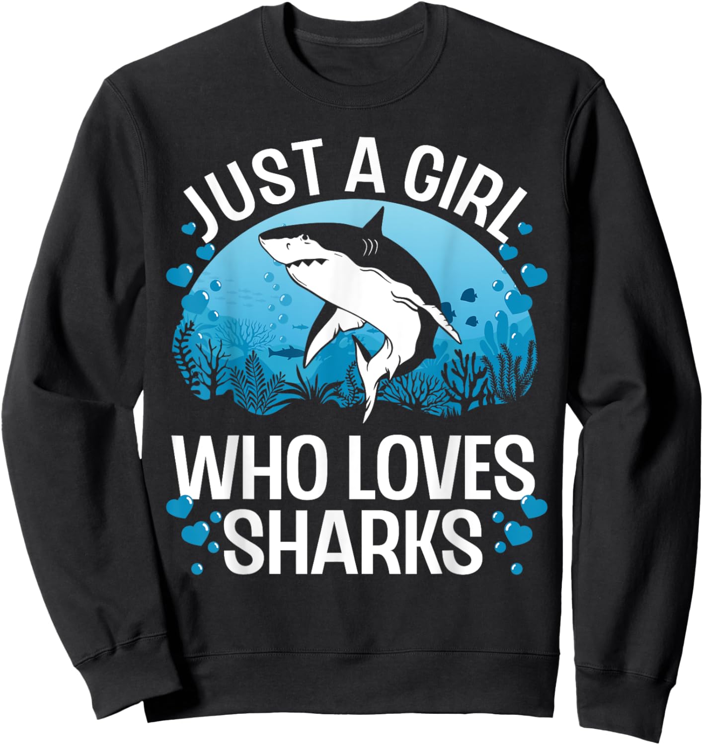 Cool Shark Girls Kids Shark Whale Shark Lover Sweatshirt - Sweatshirt | Black