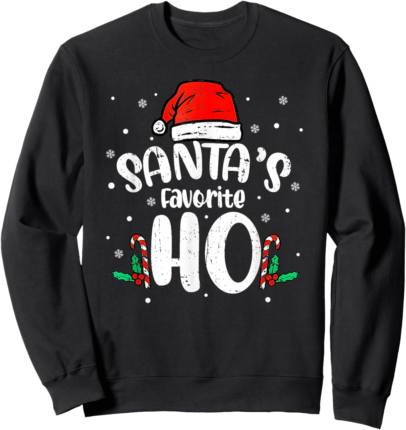 Funny Xmas Naughty Dirty Adult Humor PJ Christmas Men Women Sweatshirt - Sweatshirt | Black