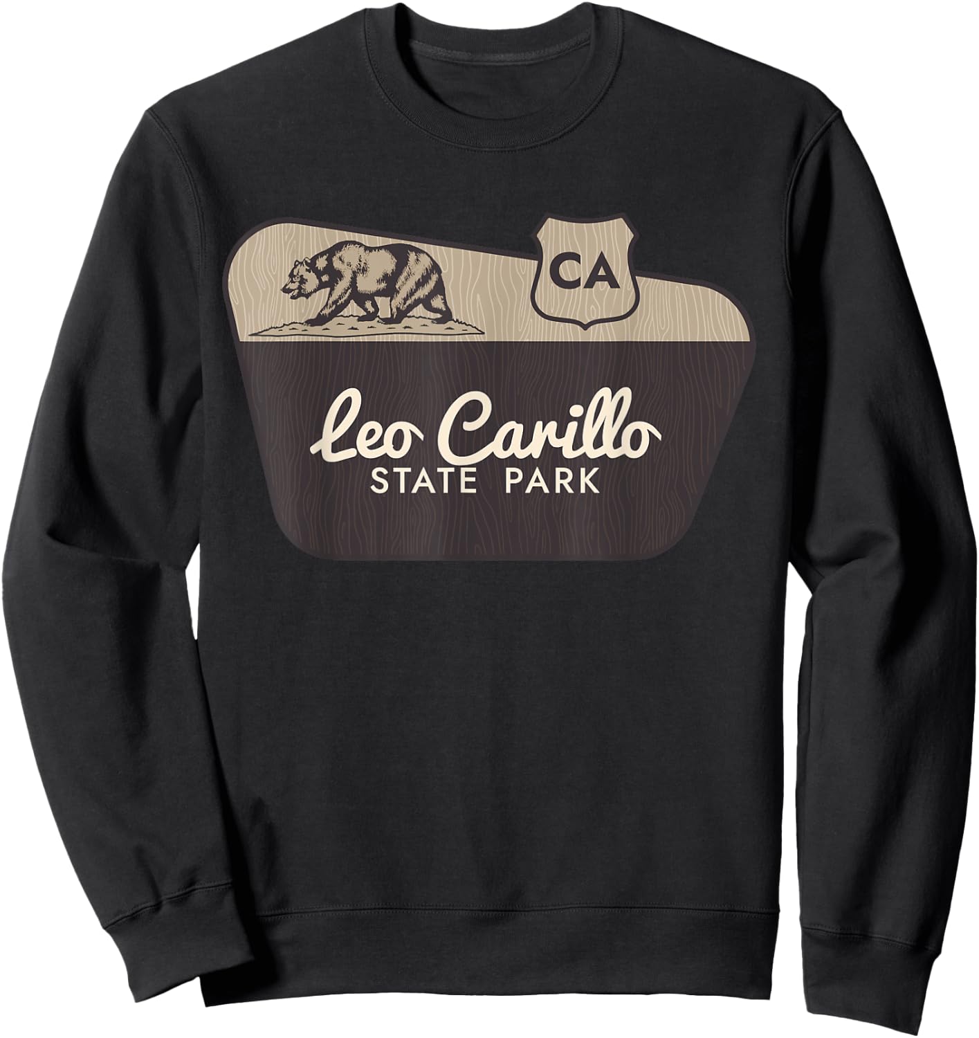 Leo Carillo State Park California Welcome Sign Vacation Sweatshirt - Sweatshirt | Black