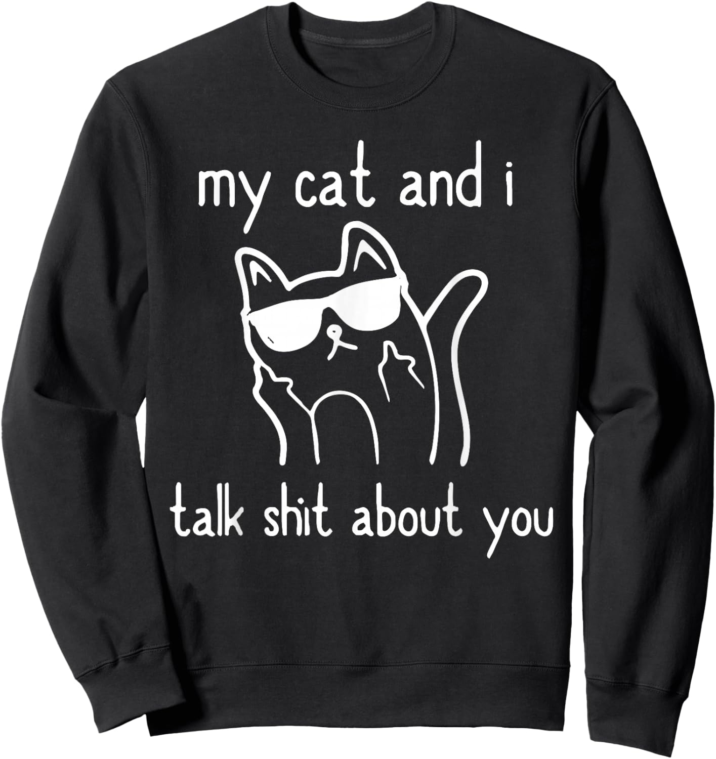 Cool Sunglasses Cat Lovers My Cats and I Talk Shit About You Sweatshirt - Sweatshirt | Black