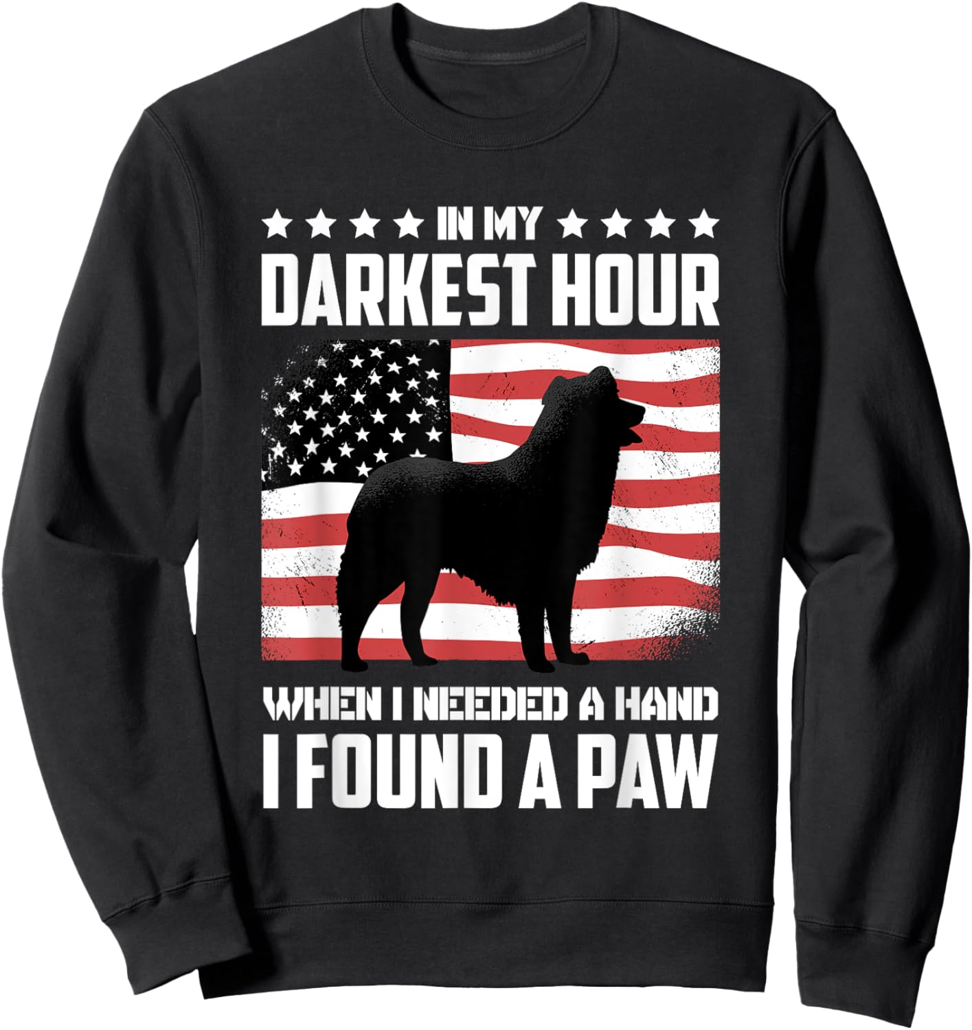 Dog Lover Accessories for Dog Owner In My Darkest Hour When I Needed A Hand I Found A Paw -Adults Black Small Sweatshirt - Sweatshirt | Black