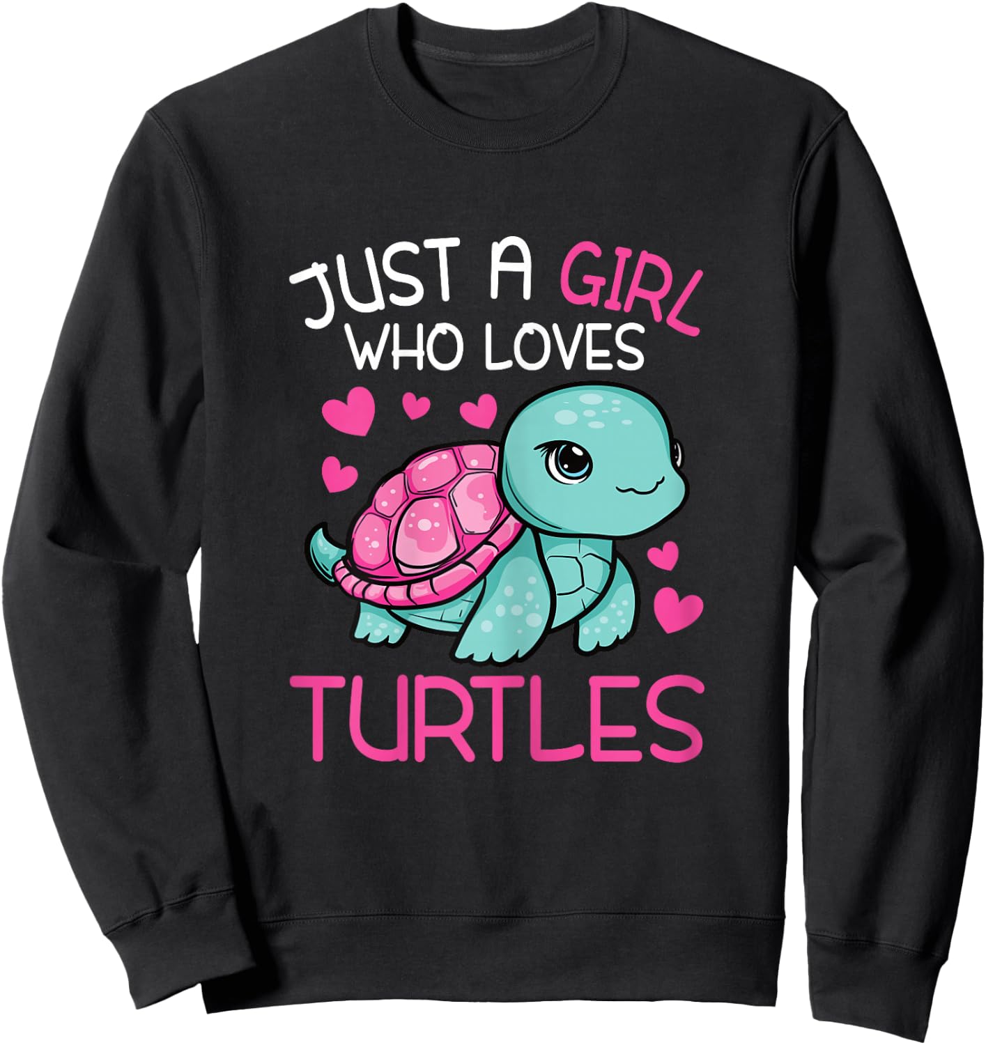 Just A Girl Who Loves Turtles Sea Turtle Lover Kids Toddlers Sweatshirt - Sweatshirt | Black