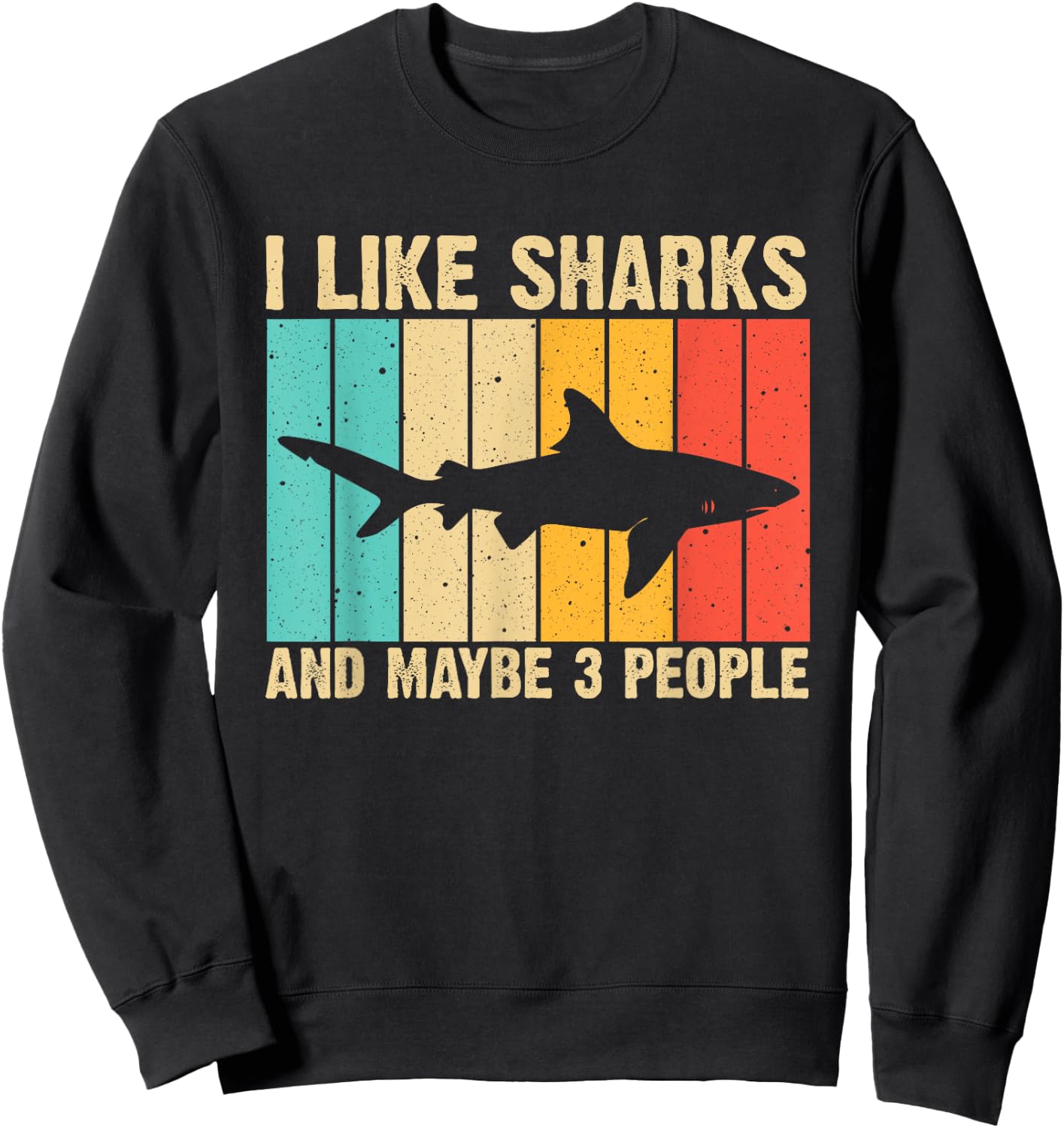 Funny Shark Design For Kids Men Women Animal Shark Stuff Sweatshirt - Sweatshirt | Black