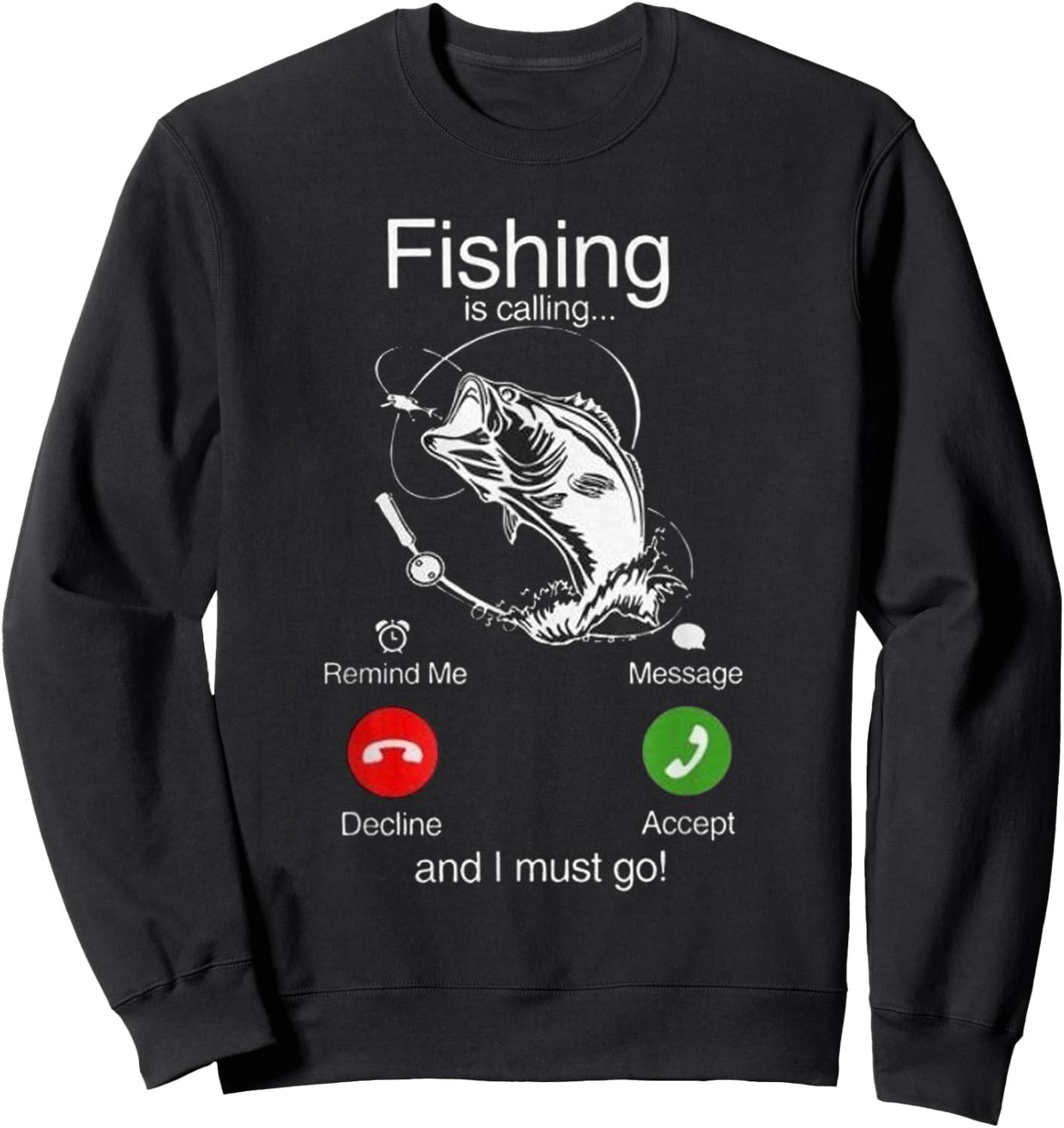 Fishing is calling Sweatshirt - Sweatshirt | Black