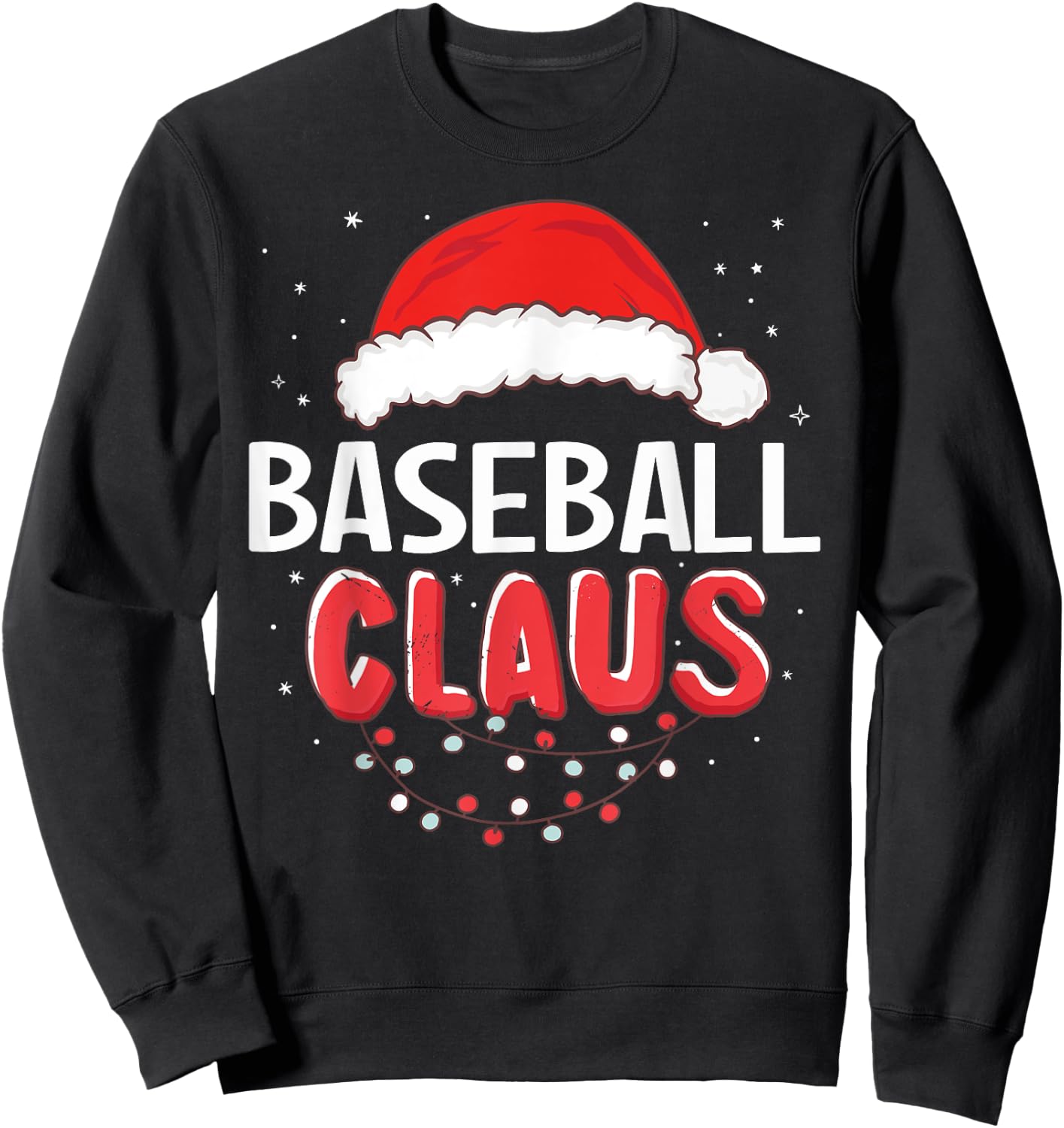 Baseball Santa Claus Christmas Matching Costume Sweatshirt - Sweatshirt | Black