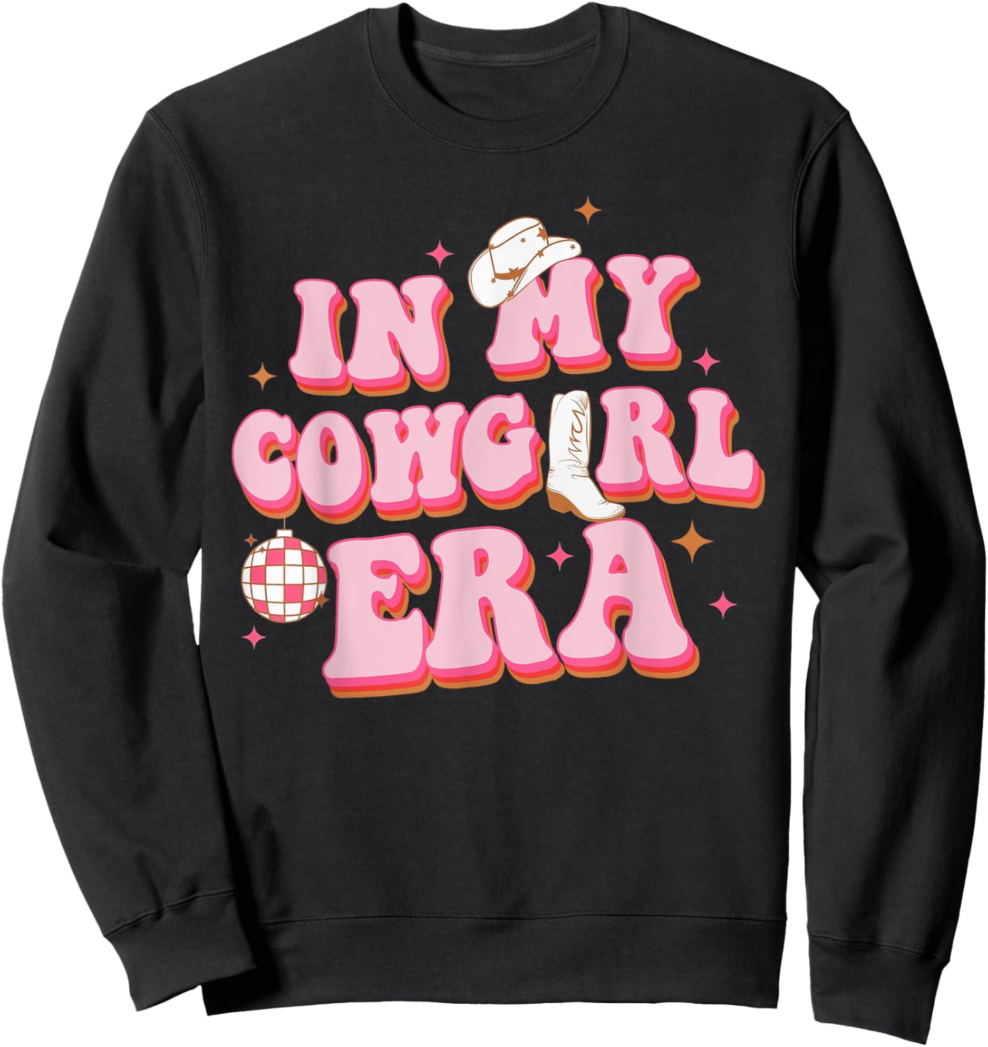 In My Cowgirl Era Groovy Rodeo Western Country Southern Sweatshirt - Sweatshirt | Black