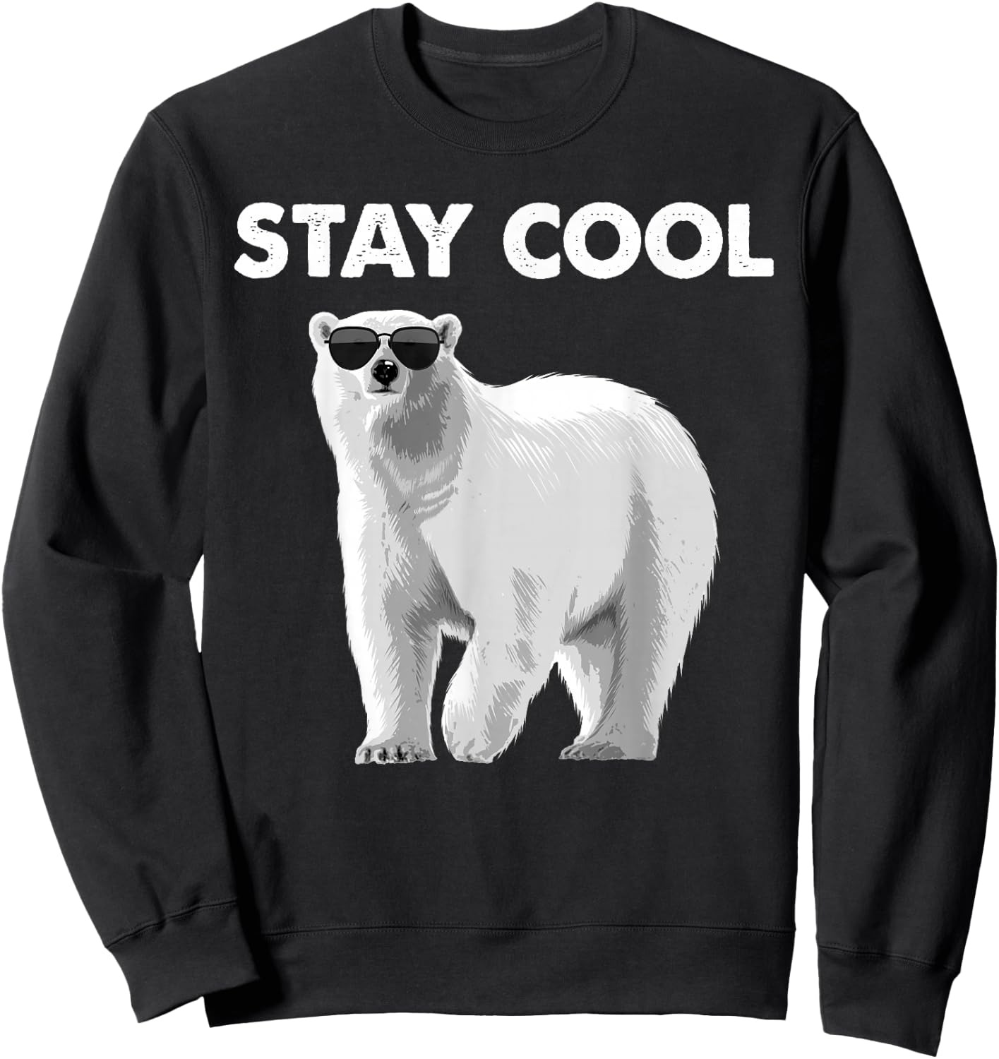Cool Polar Bear Design Women Kids Polar Bear Lover Sweatshirt - Sweatshirt | Black