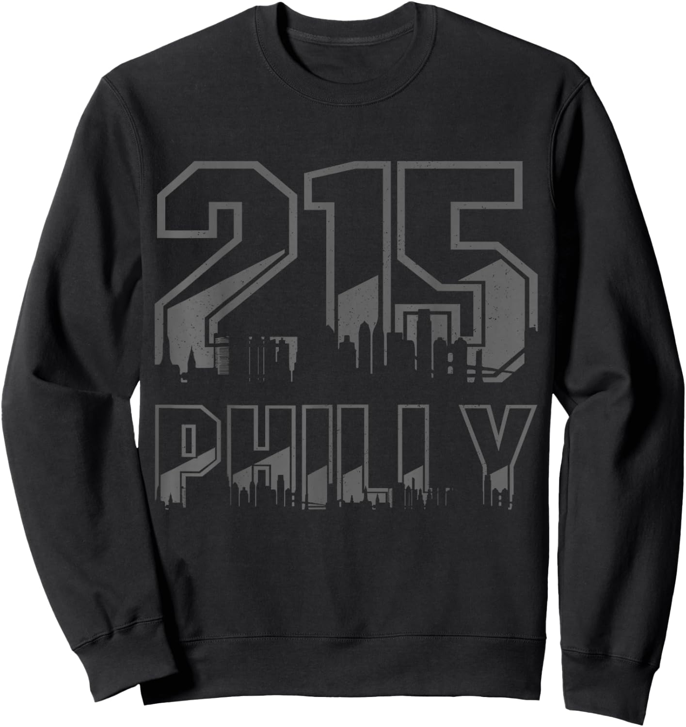 Philadelphia Pennsylvania Philly 215 Area Code Pride Skyline Sweatshirt - Sweatshirt | Black