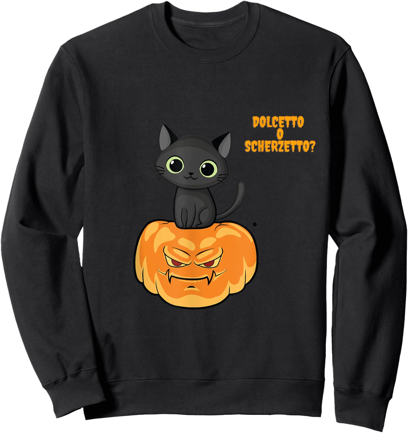Halloween Baby Boy Cat Pumpkin Funny Sweatshirt - Sweatshirt | Black