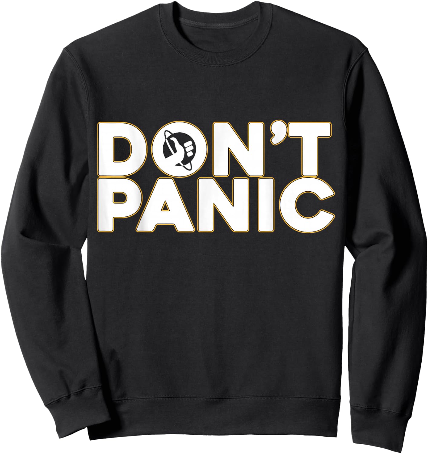 Don't Panic 42 Vintage Shirts Black -Adults Small Modern Casual Sweatshirt - Sweatshirt | Black