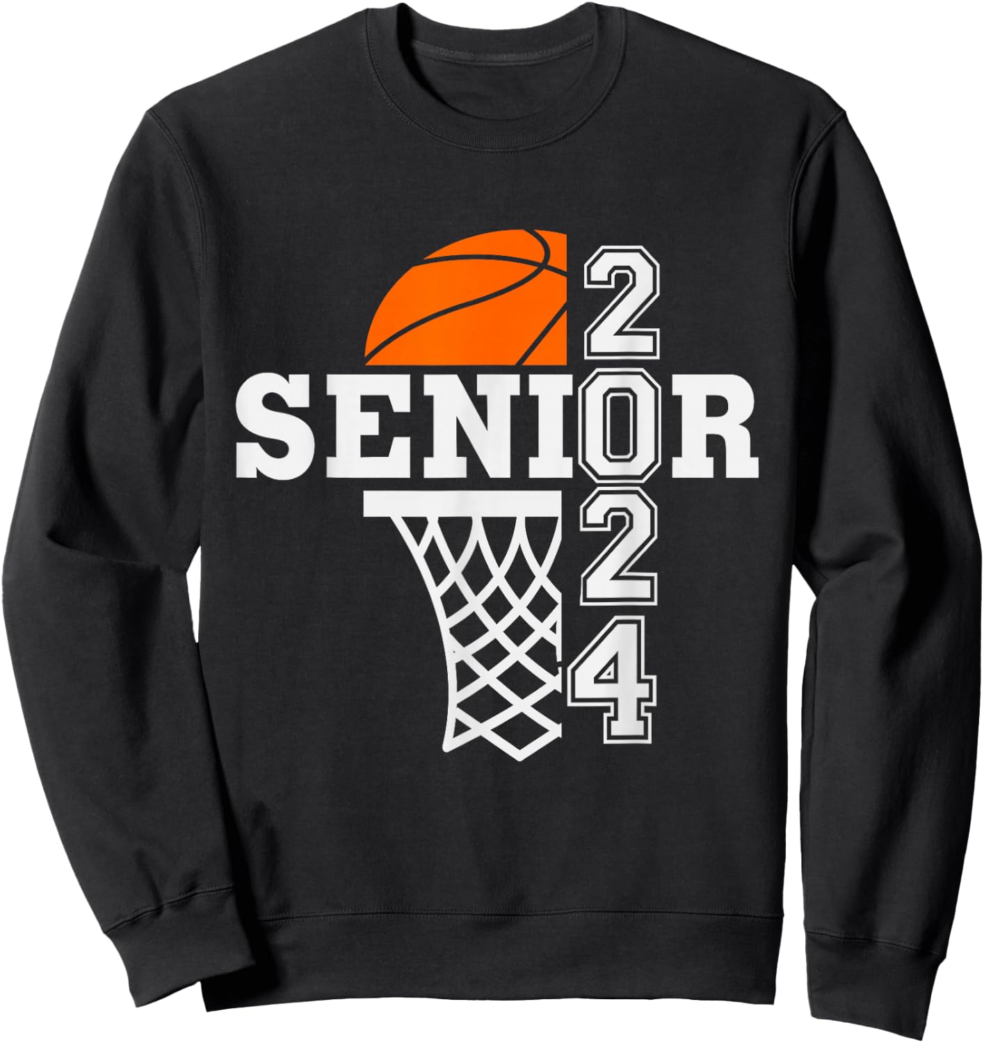 Senior Class of 2024 Basketball Seniors Back to School Sweatshirt - Sweatshirt | Black