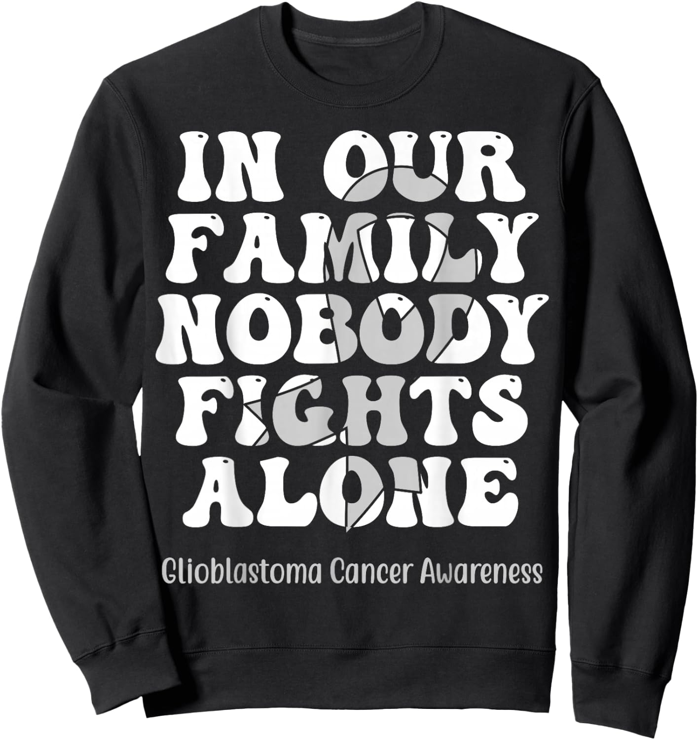 Support Squad Glioblastoma Awareness Brain Tumor Cancer Sweatshirt - Sweatshirt | Black