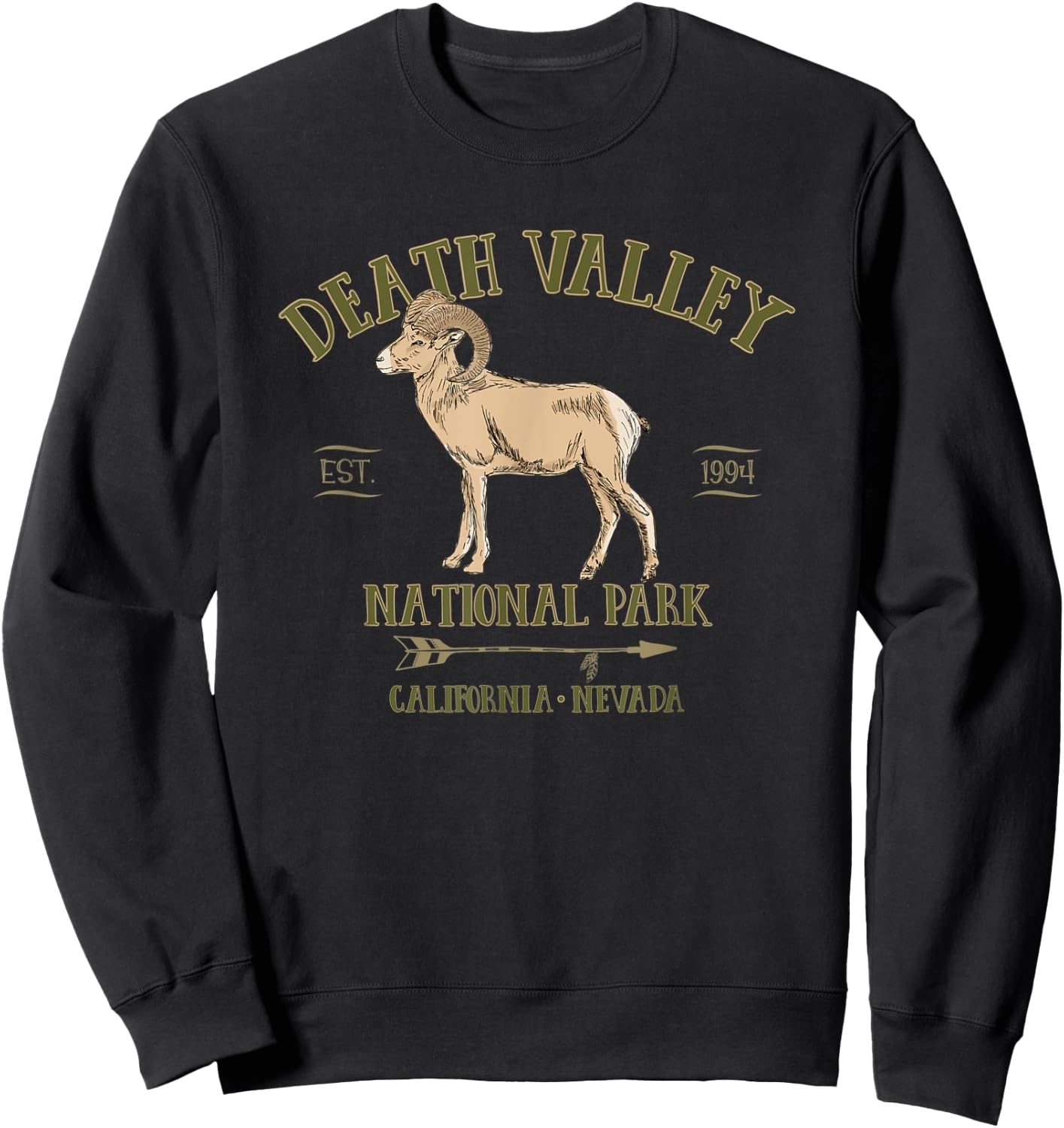 Death Valley National Park California Nevada Bighorn Sheep Sweatshirt - Sweatshirt | Black