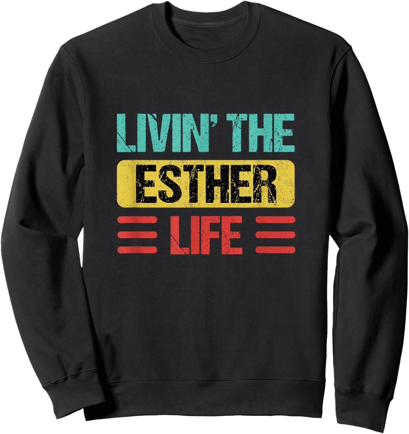 Esther Name Shirts & Gifts Esther - -Adults - Black - Small - - Short Sleeve Sweatshirt - Sweatshirt | Black