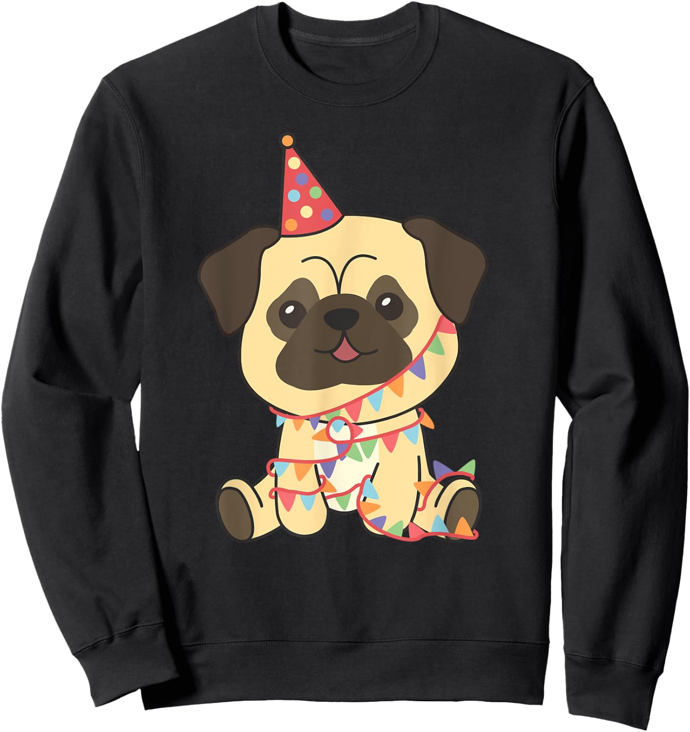 Birthday Pug For Children A Birthday Pug Sweatshirt - Sweatshirt | Black