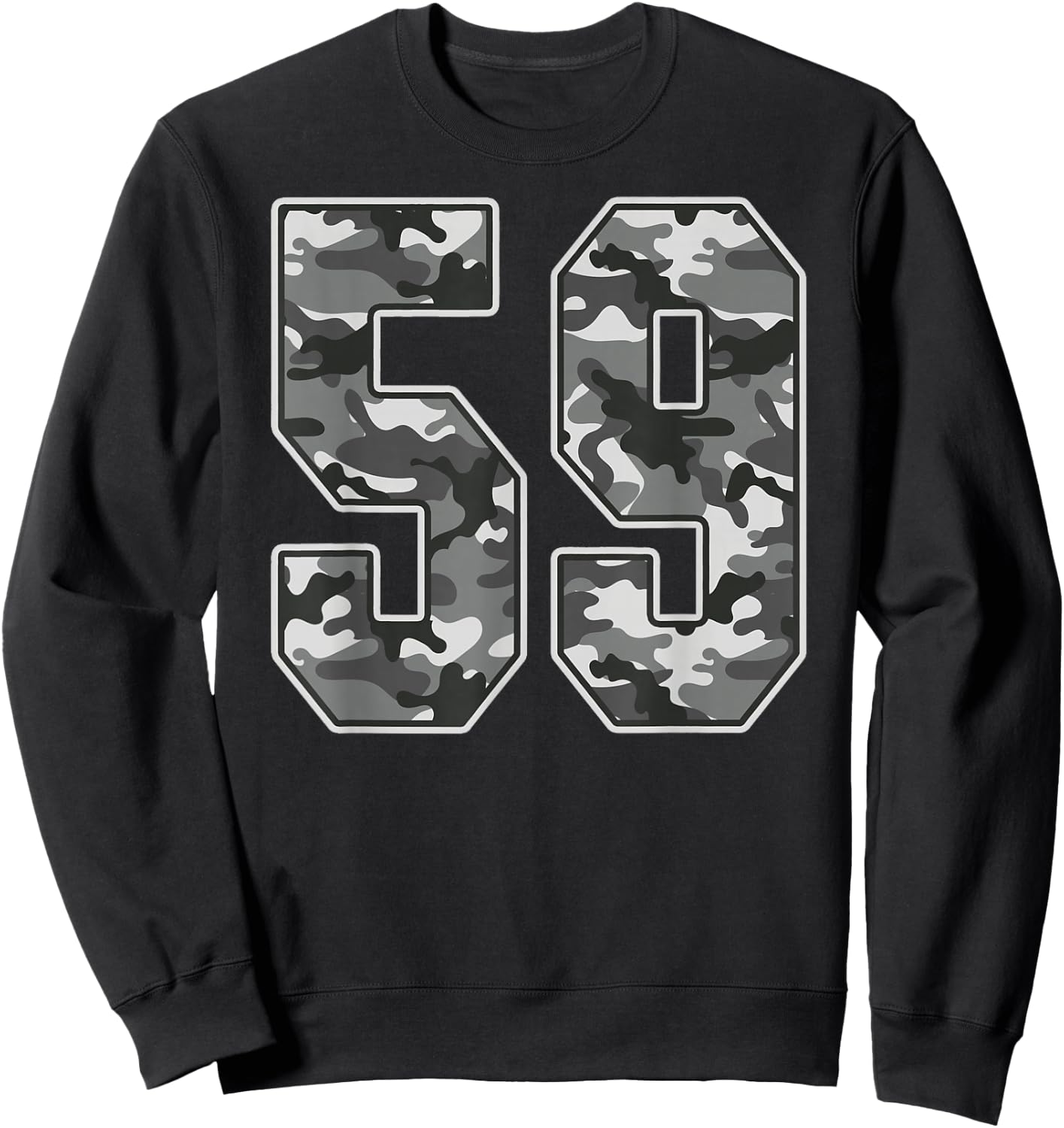 Camo #59 Jersey Number 59 Uniform Fan Favorite Player Sweatshirt - Sweatshirt | Black