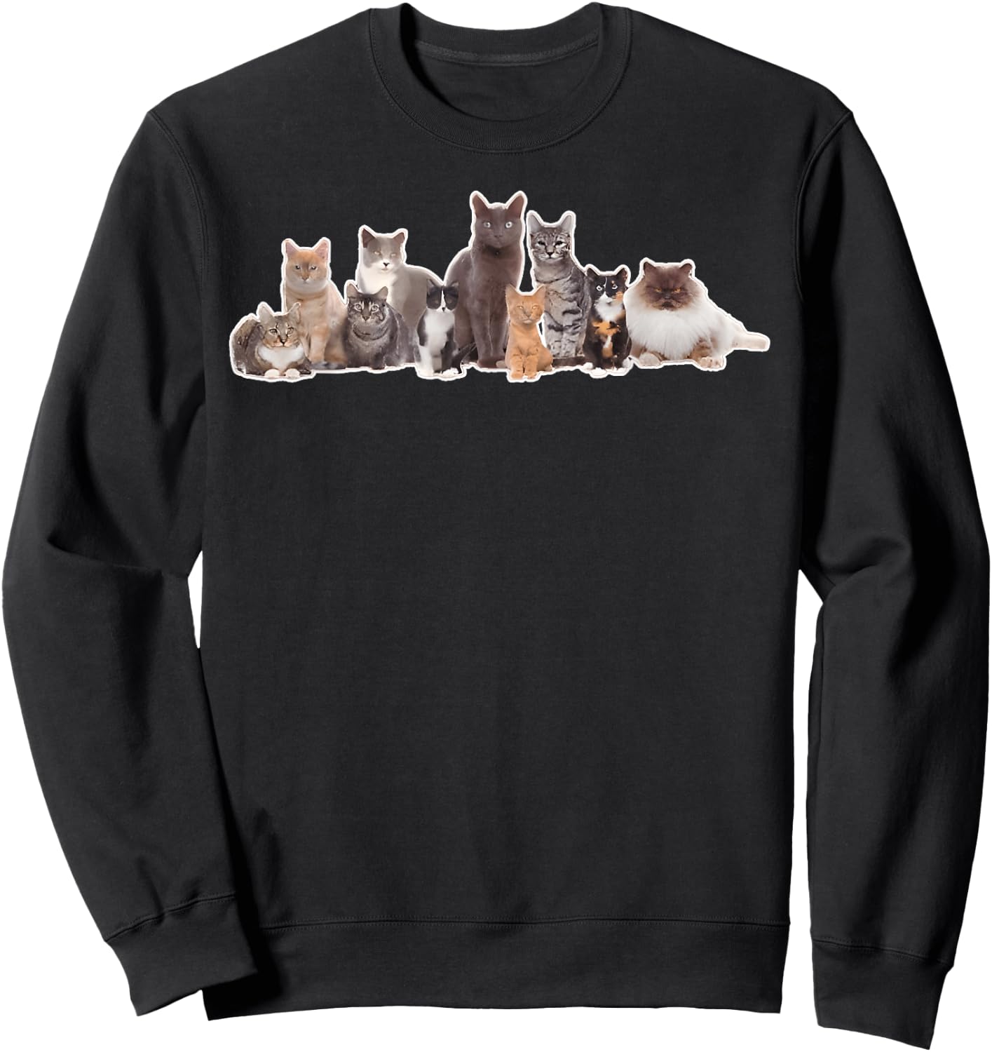 By Jade Cats Graphic Image Picture Sweatshirt - Sweatshirt | Black