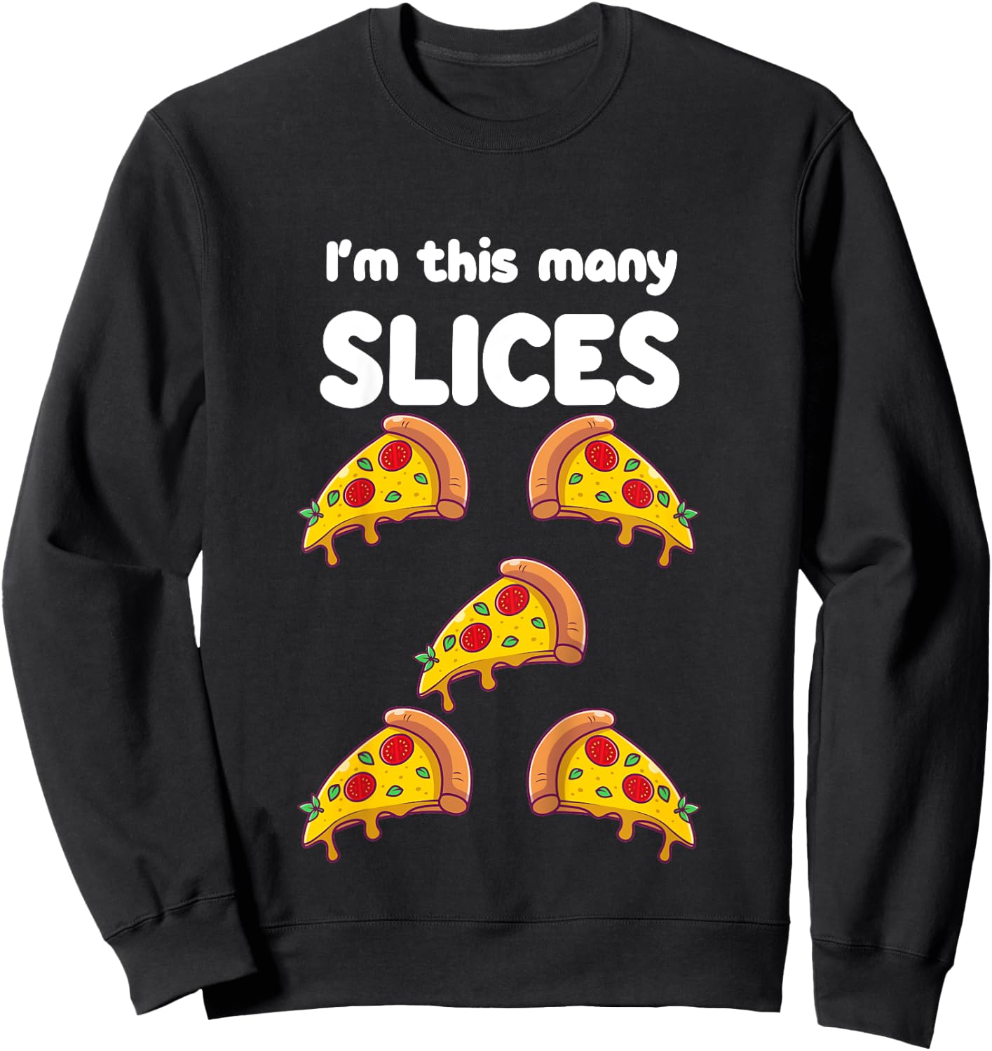 Cute Pizza 5th Birthday I'm This Many Slices 5-Year-Old Sweatshirt - Sweatshirt | Black