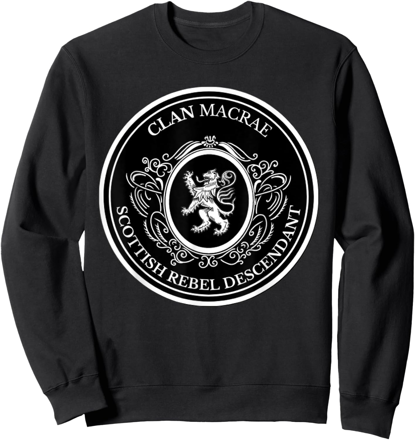 MacRae Scottish. Clan Scottish Lion Descent Sweatshirt - Sweatshirt | Black