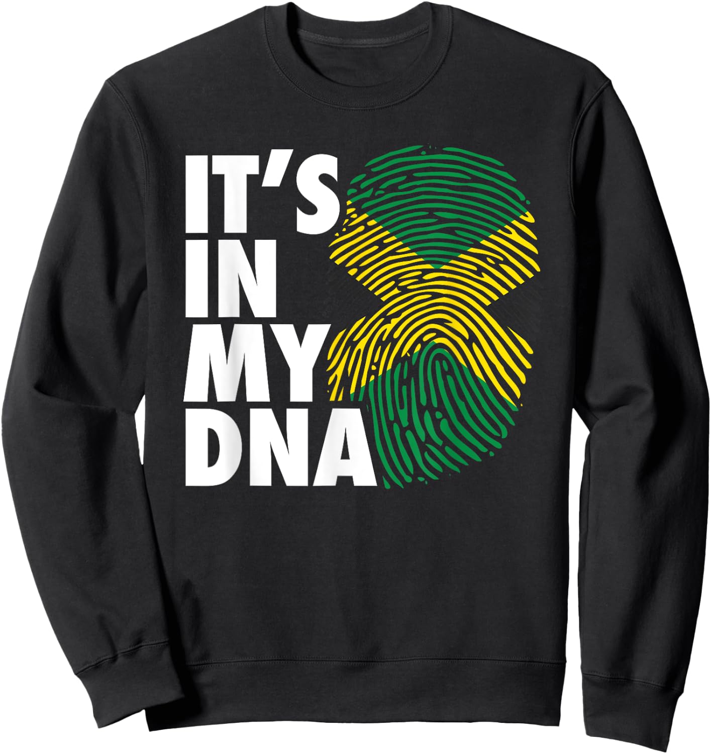 My DNA Jamaica Fingerprint Jamaican Pride Heritage Souvenir Sweatshirt - Sweatshirt | Black