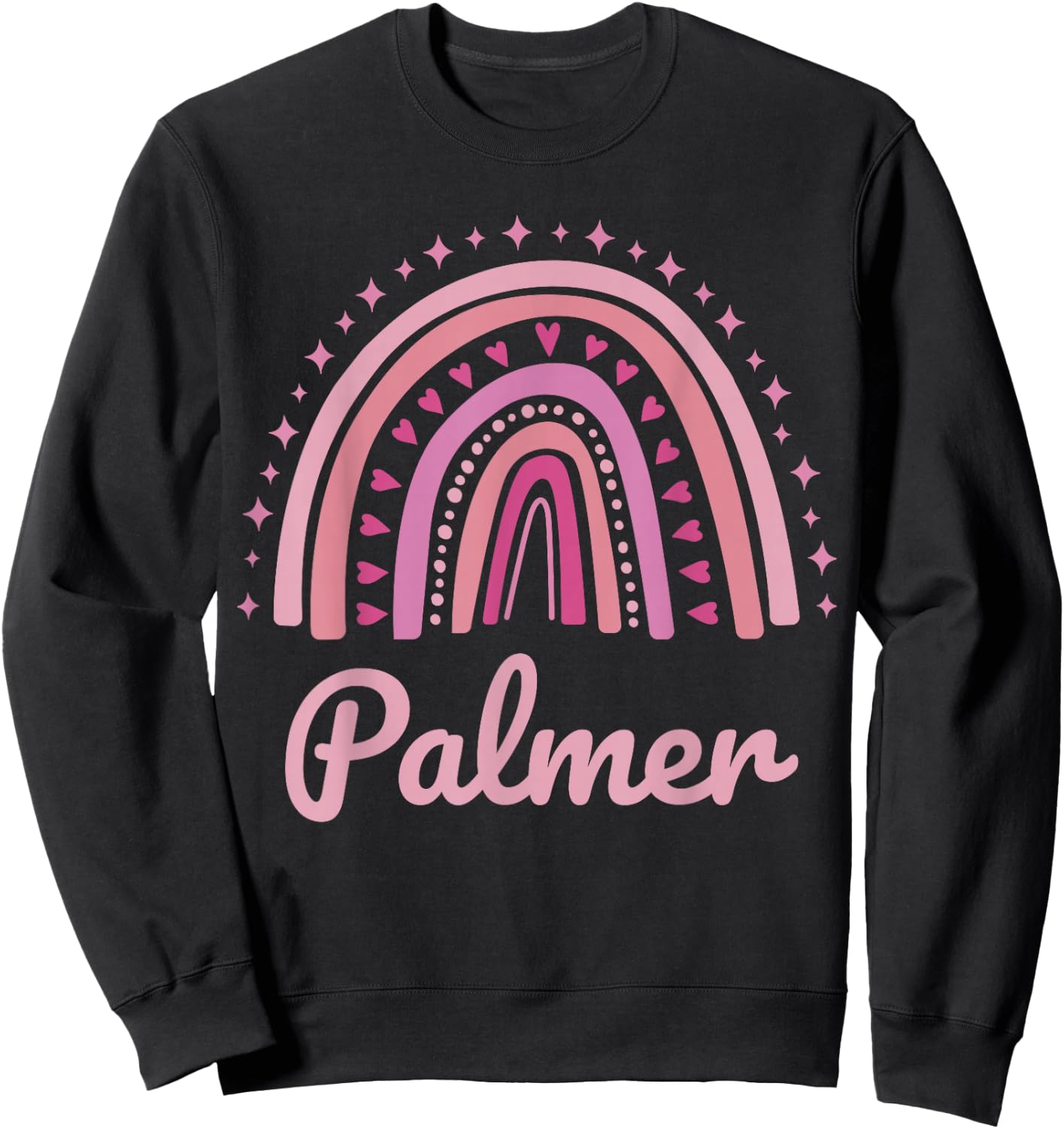 Palmer Name Personalized Funny Women Pink Rainbow Palmer Sweatshirt - Sweatshirt | Black