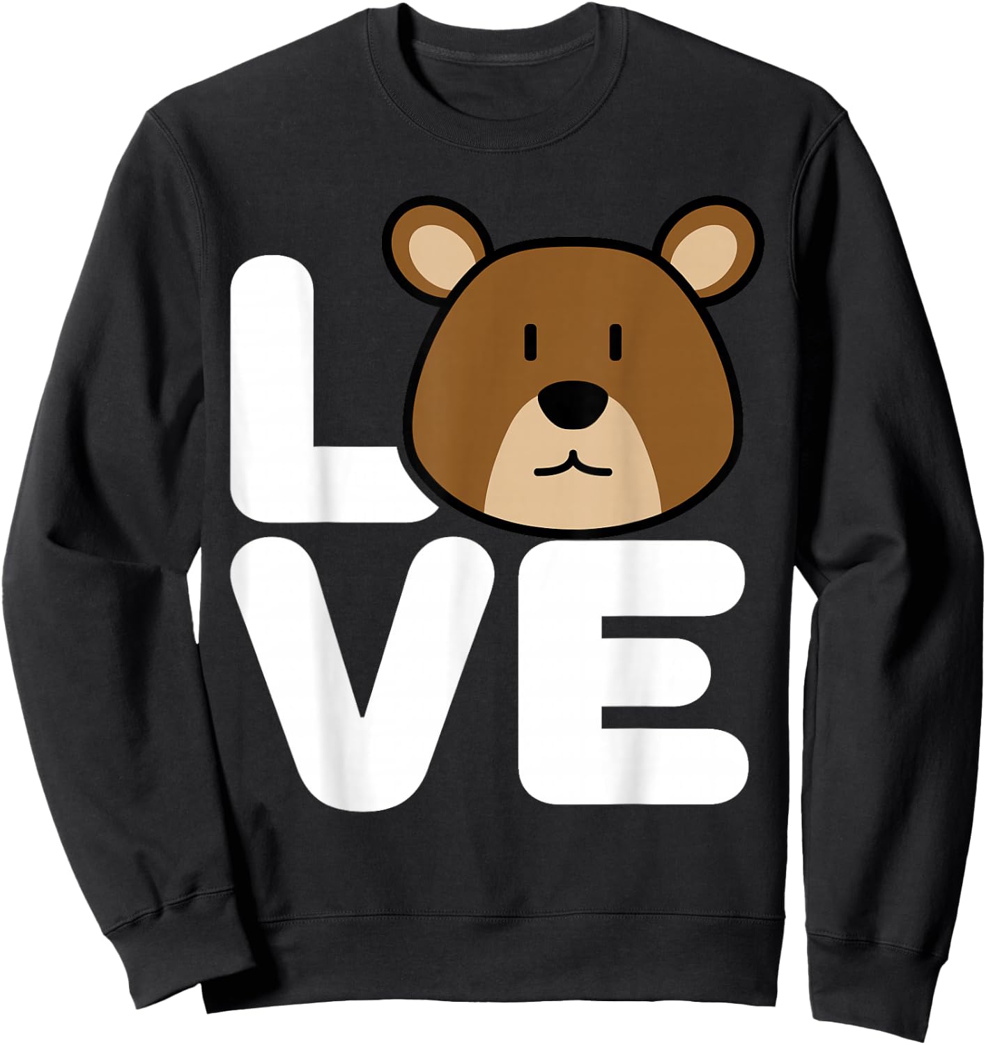 Love Cute Bear Wildlife Animal Graphic | Bear Sweatshirt - Sweatshirt | Black
