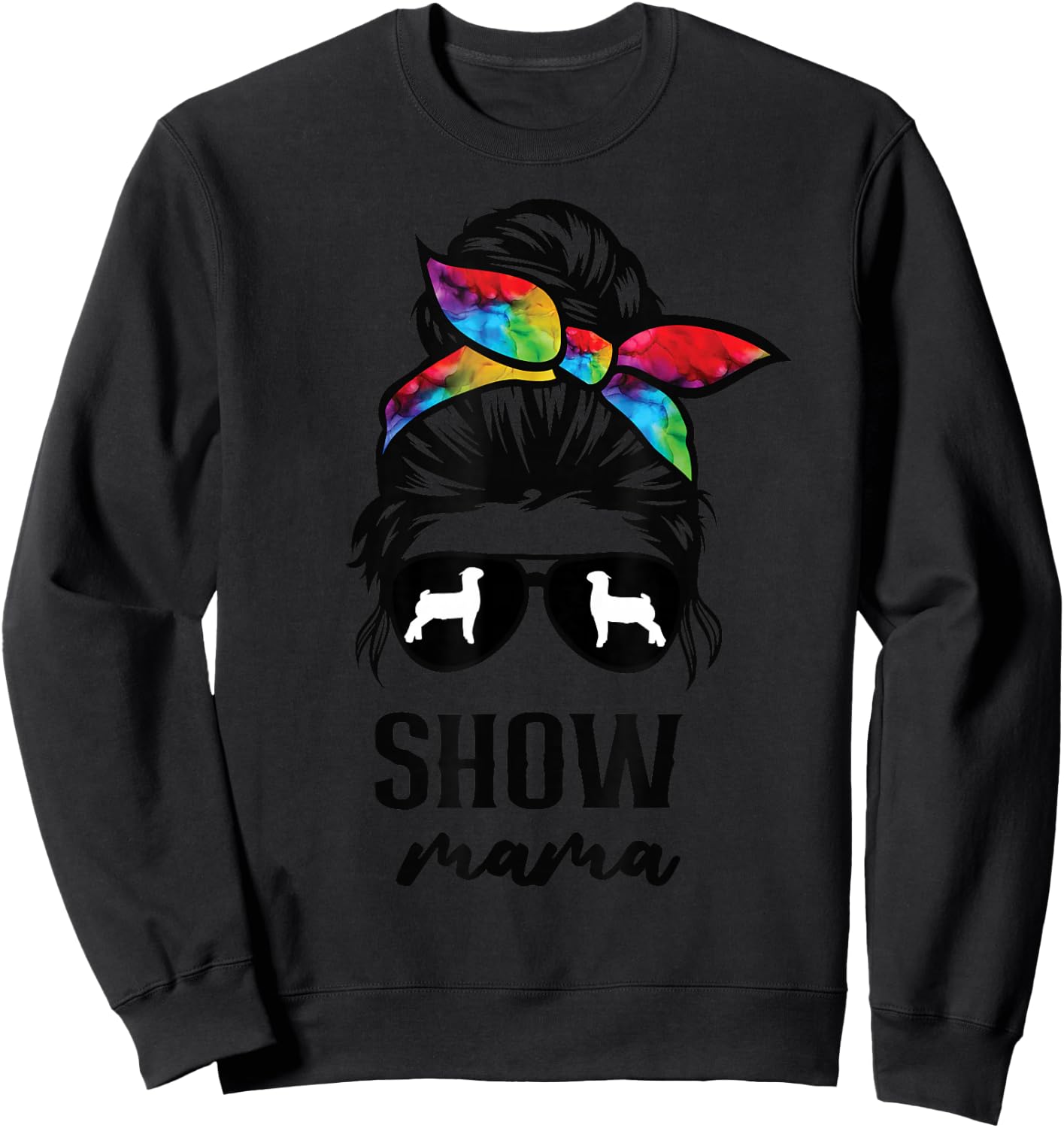 goat show mom goat Boer show mama Sweatshirt - Sweatshirt | Black