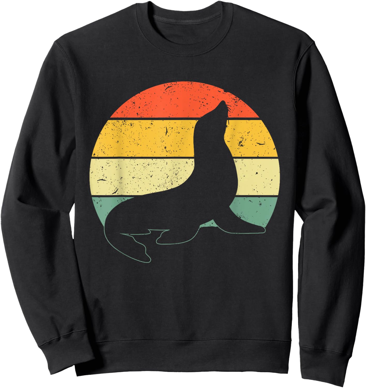 Cute Seal Women Kids Pinniped Sea Lion Seal Animal Sweatshirt - Sweatshirt | Black