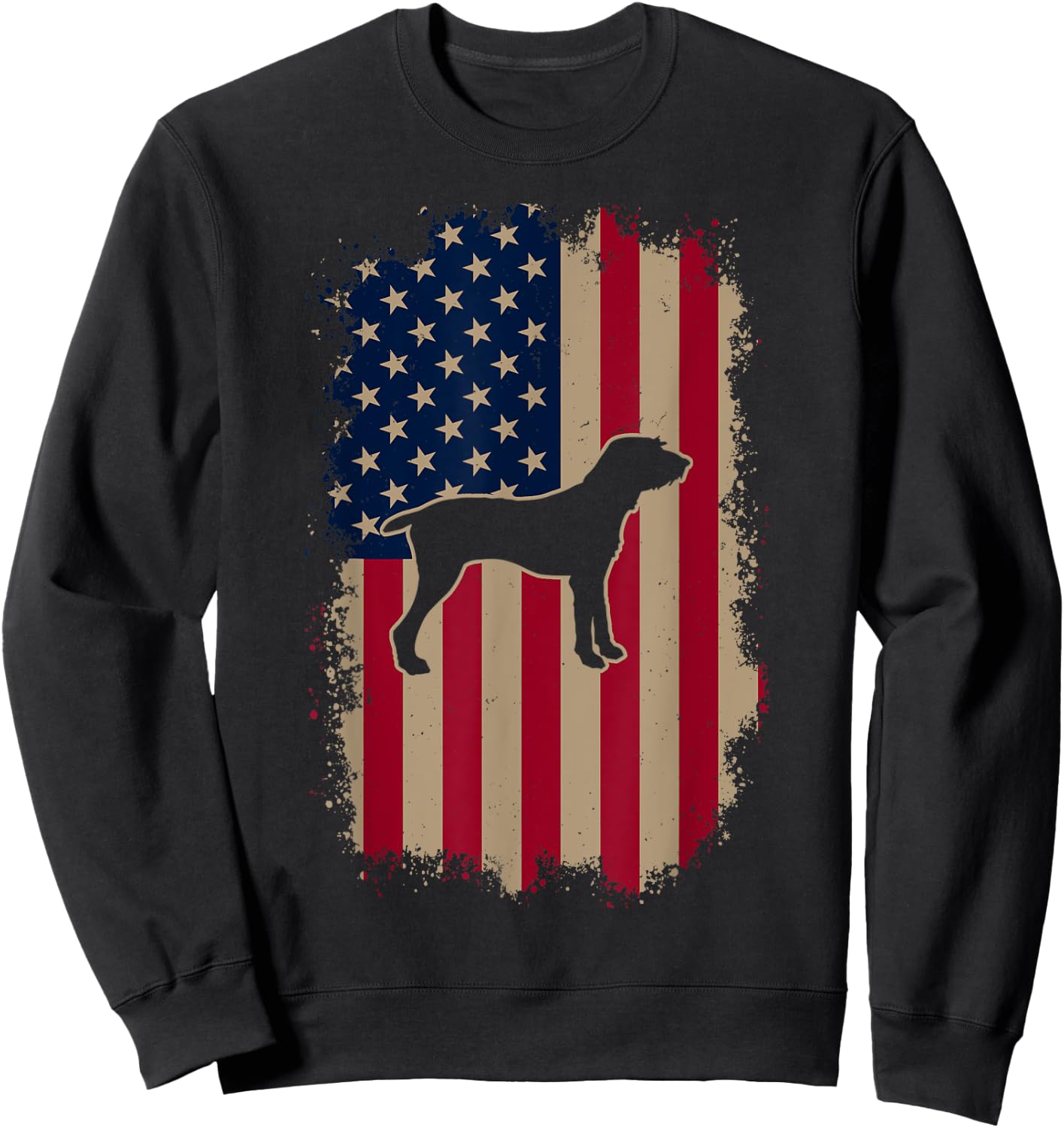 American US Flag Pudelpointer Sweatshirt - Sweatshirt | Black