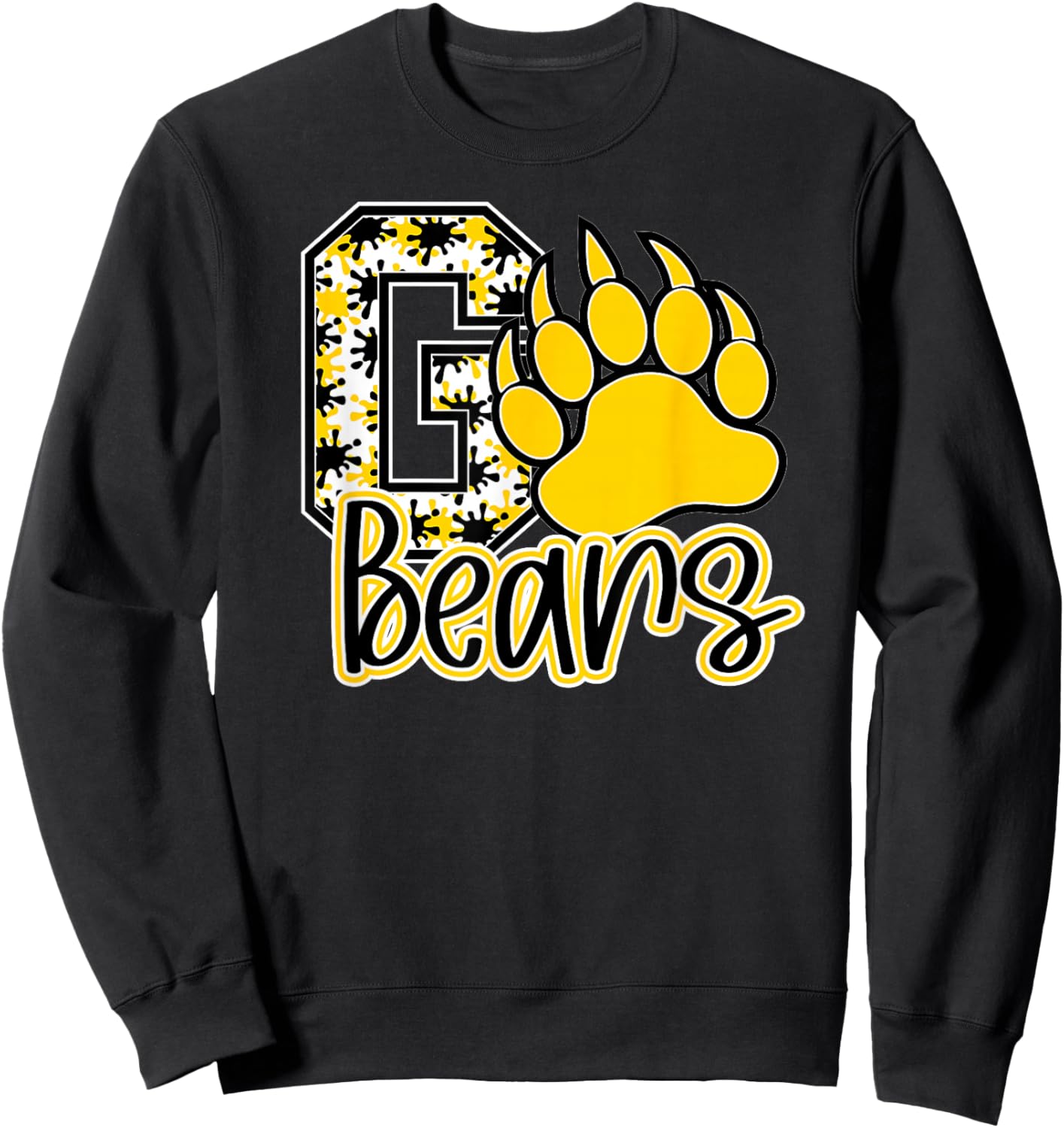 School Spirit Go Bears Mascot Youth Girls Kids Sweatshirt - Sweatshirt | Black