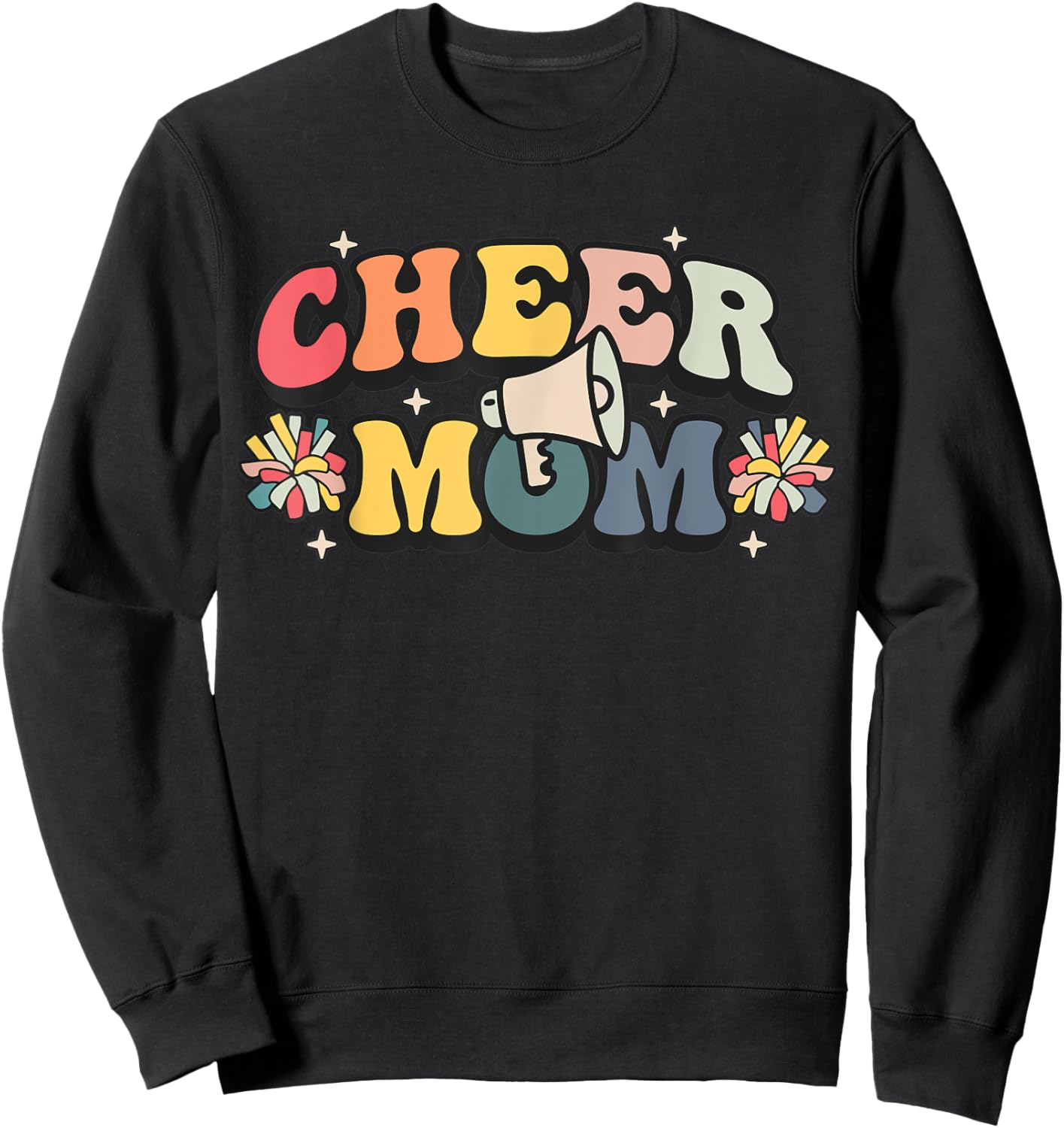 Cheer Mom Cheerleader Mom Mama Cheerleading Team Retro Sweatshirt - Sweatshirt | Black
