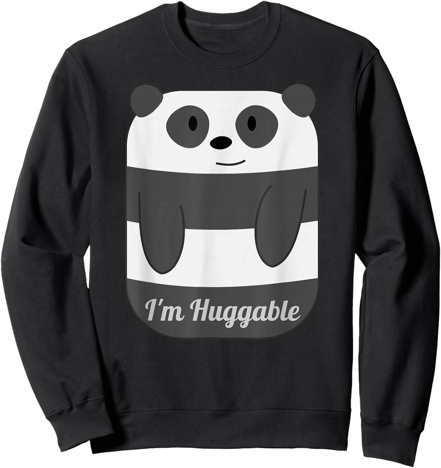 Adorable I'm Huggable Panda Sweatshirt - Sweatshirt | Black