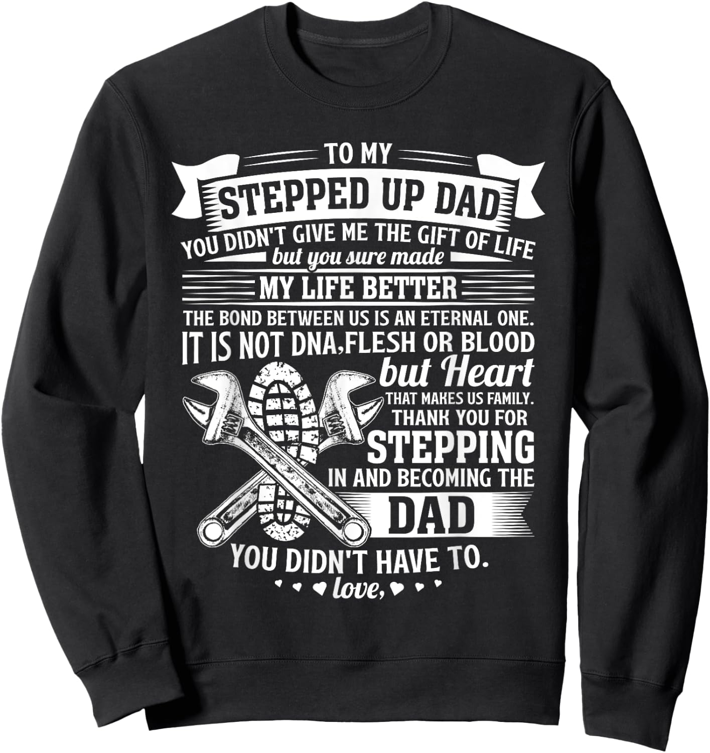 Mechanic stepdad fathers day birthday gifts step dad men Sweatshirt - Sweatshirt | Black