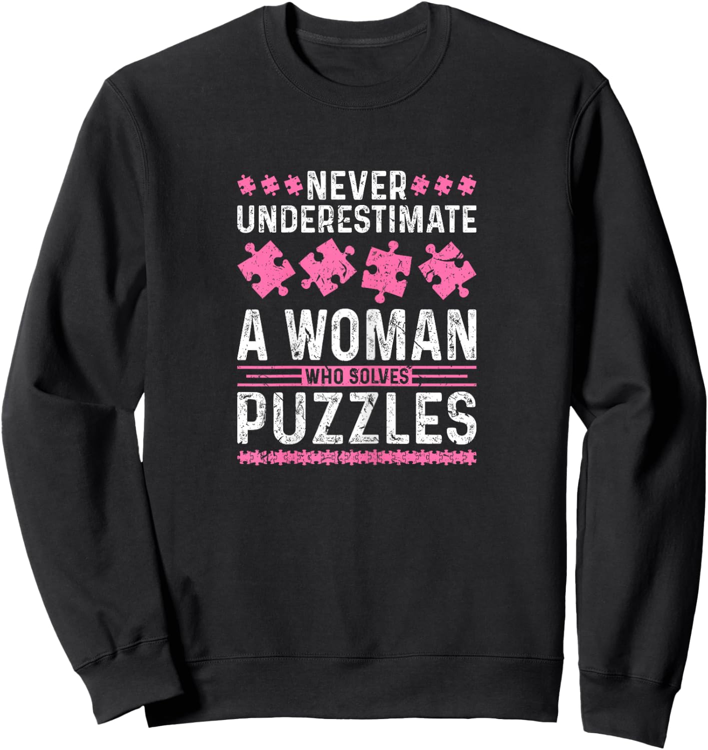 Jigsaw Puzzle Lover Woman Puzzle Sweatshirt - Sweatshirt | Black
