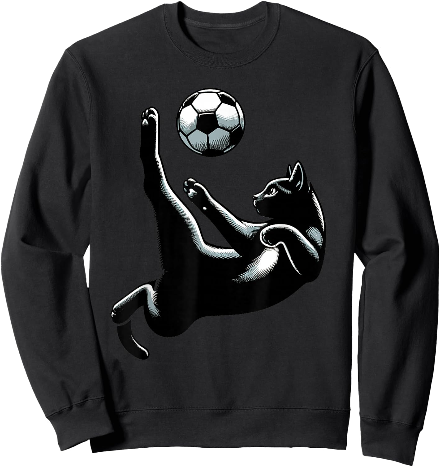 Cat Bicycle Kick - Soccer Fans Women Men Kids Sweatshirt - Sweatshirt | Black