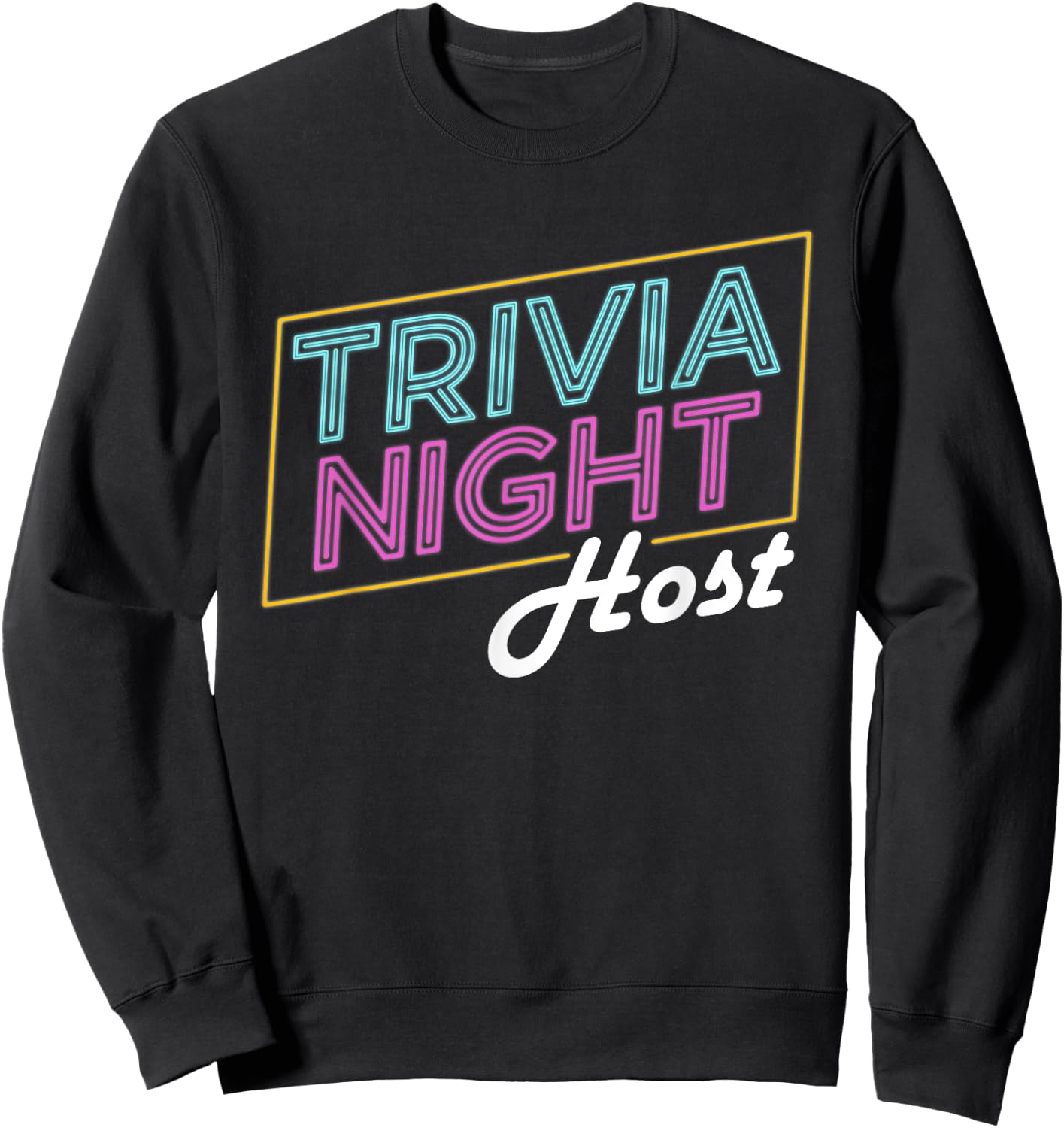 Board Game Apparel Trivia Night Host - Adults - Black - Short Sleeve - Letter Print - - Casual - Retro Trivia Host Sweatshirt - Sweatshirt | Black