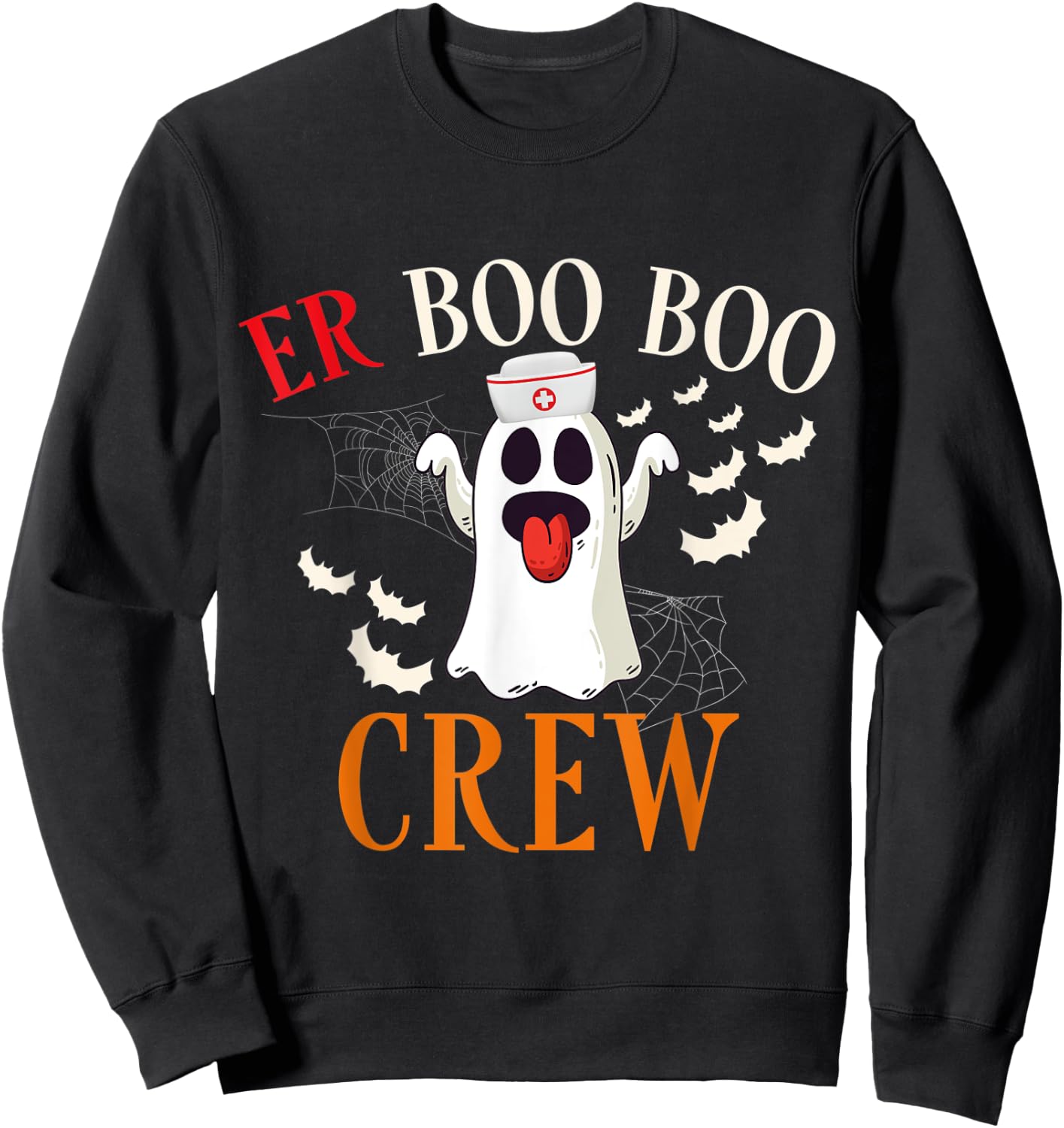 ER Boo Boo Crew Nurse Halloween Costume Matching Squad Women Sweatshirt - Sweatshirt | Black