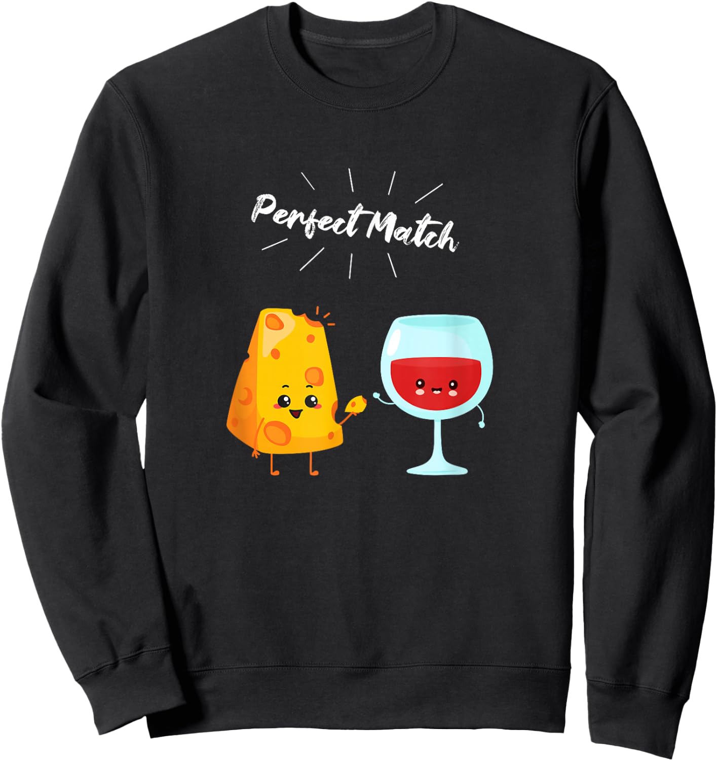 Wine and Cheese Couple Gift Wine Drinkers & Cheese Lovers Sweatshirt - Sweatshirt | Black