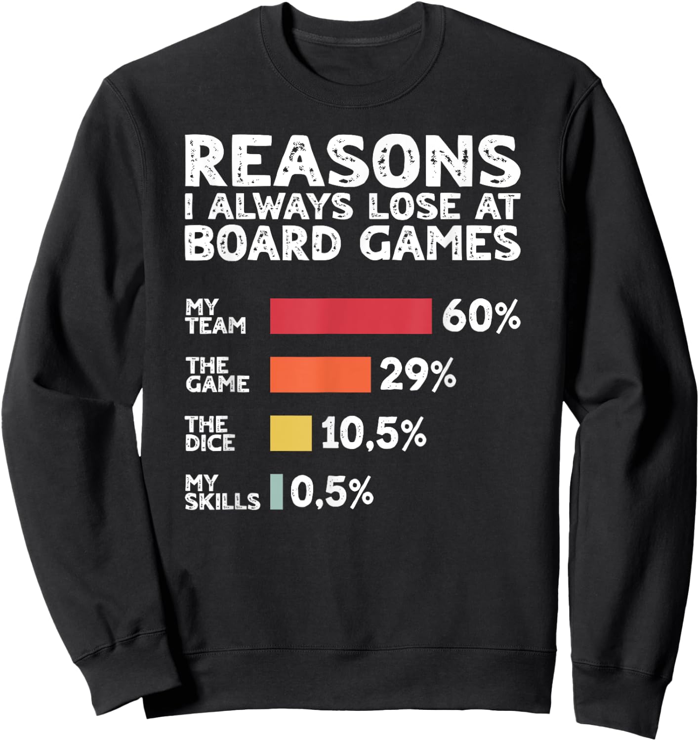 Reasons I Always Lose at Board Games Funny Game Night Sweatshirt - Sweatshirt | Black