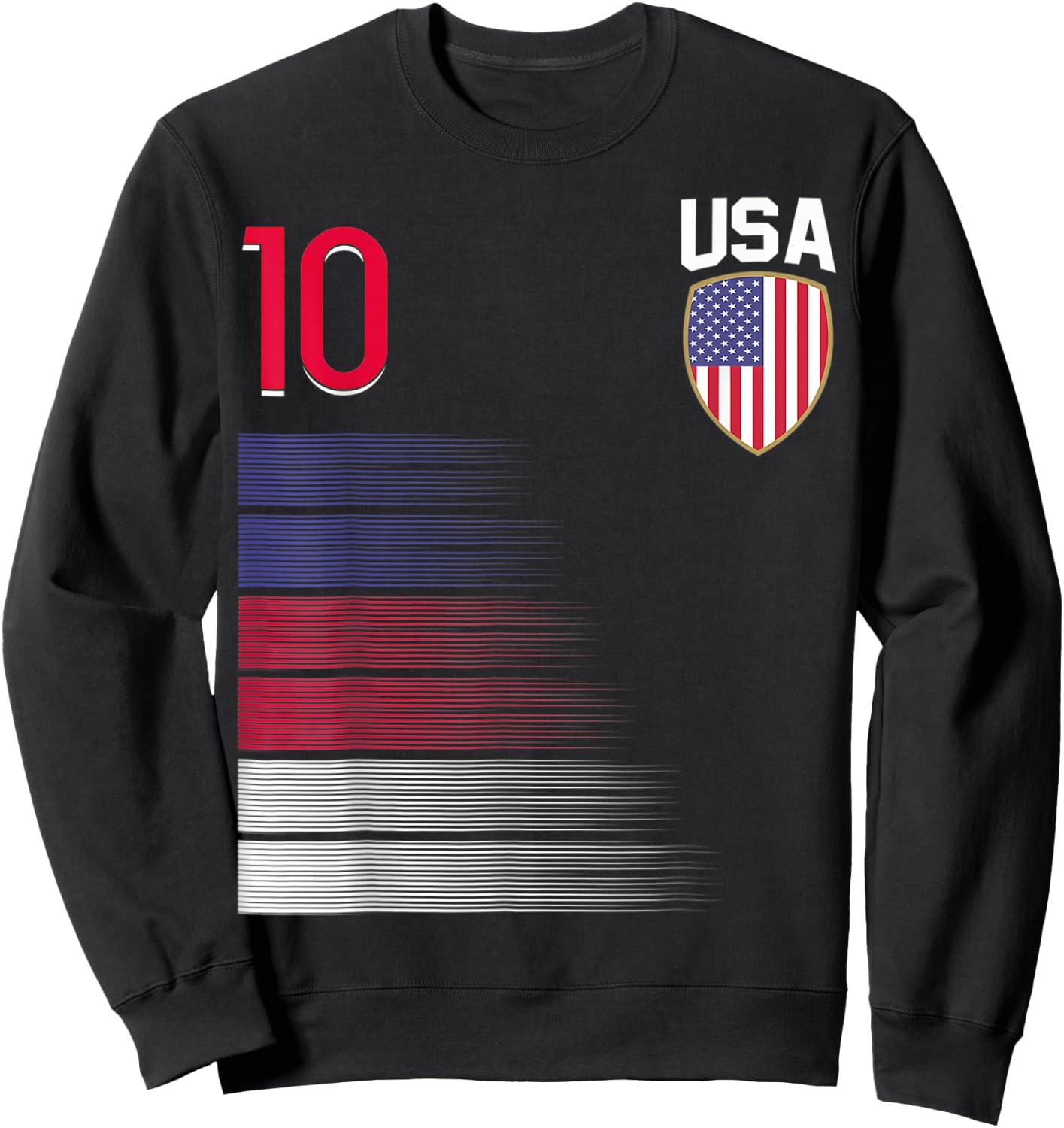 USA Soccer Ball Flag Jersey Sweatshirt - Sweatshirt | Black