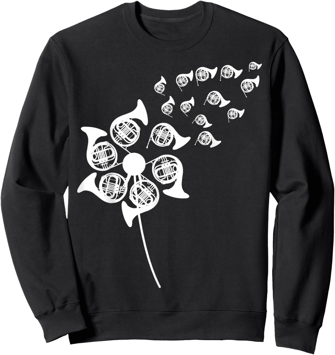 Dandelion French Horn Stuff for Hornist | French Horn Sweatshirt - Sweatshirt | Black