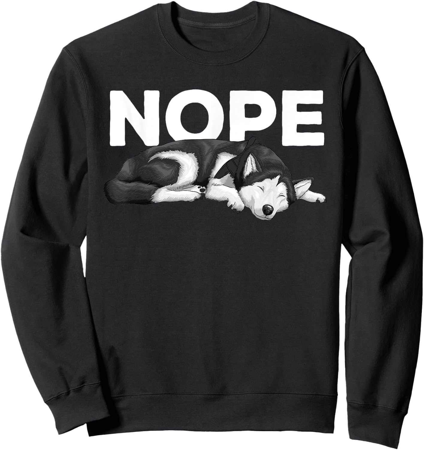 Funny Siberian Husky Design Women Husky Dog Lovers Sweatshirt - Sweatshirt | Black