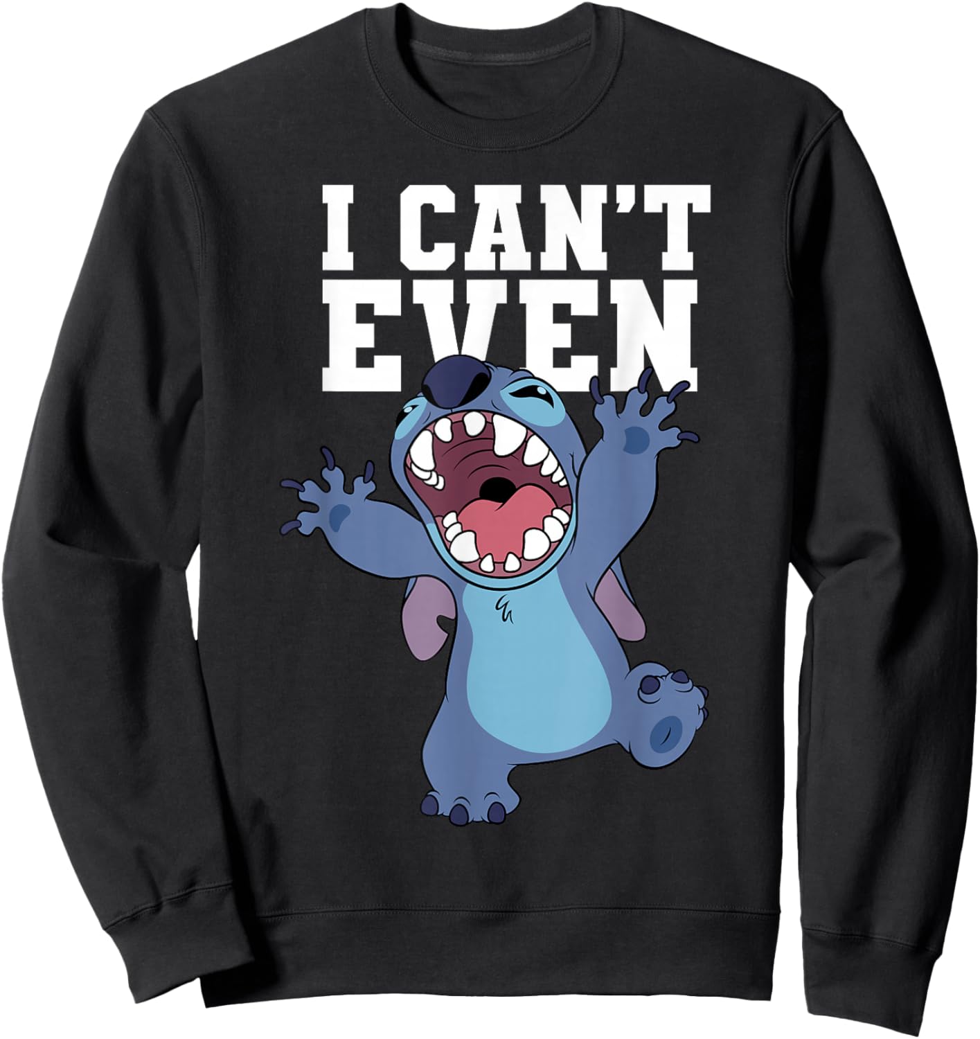 Disney Lilo & Stitch Monster Attack I Can't Even Quote Sweatshirt - Sweatshirt | Black