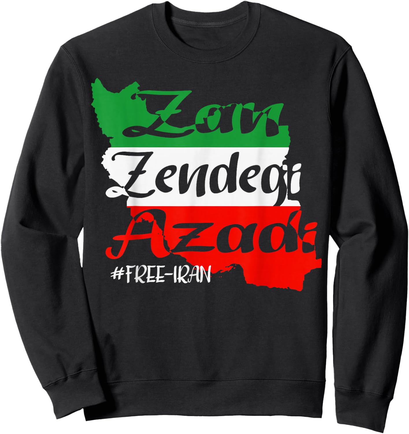 Zan Zendegi Azadi iran Sweatshirt - Sweatshirt | Black