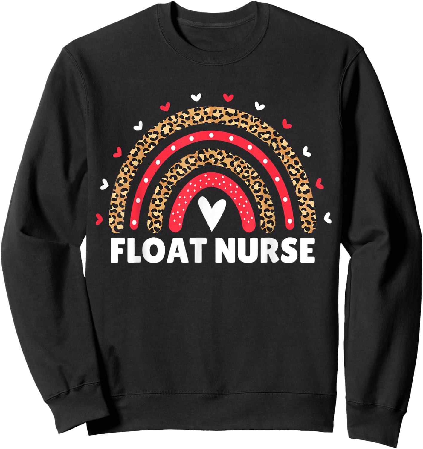Float Nurse Nursing Leopard Rainbow Float Pool Nurse Women Sweatshirt - Sweatshirt | Black