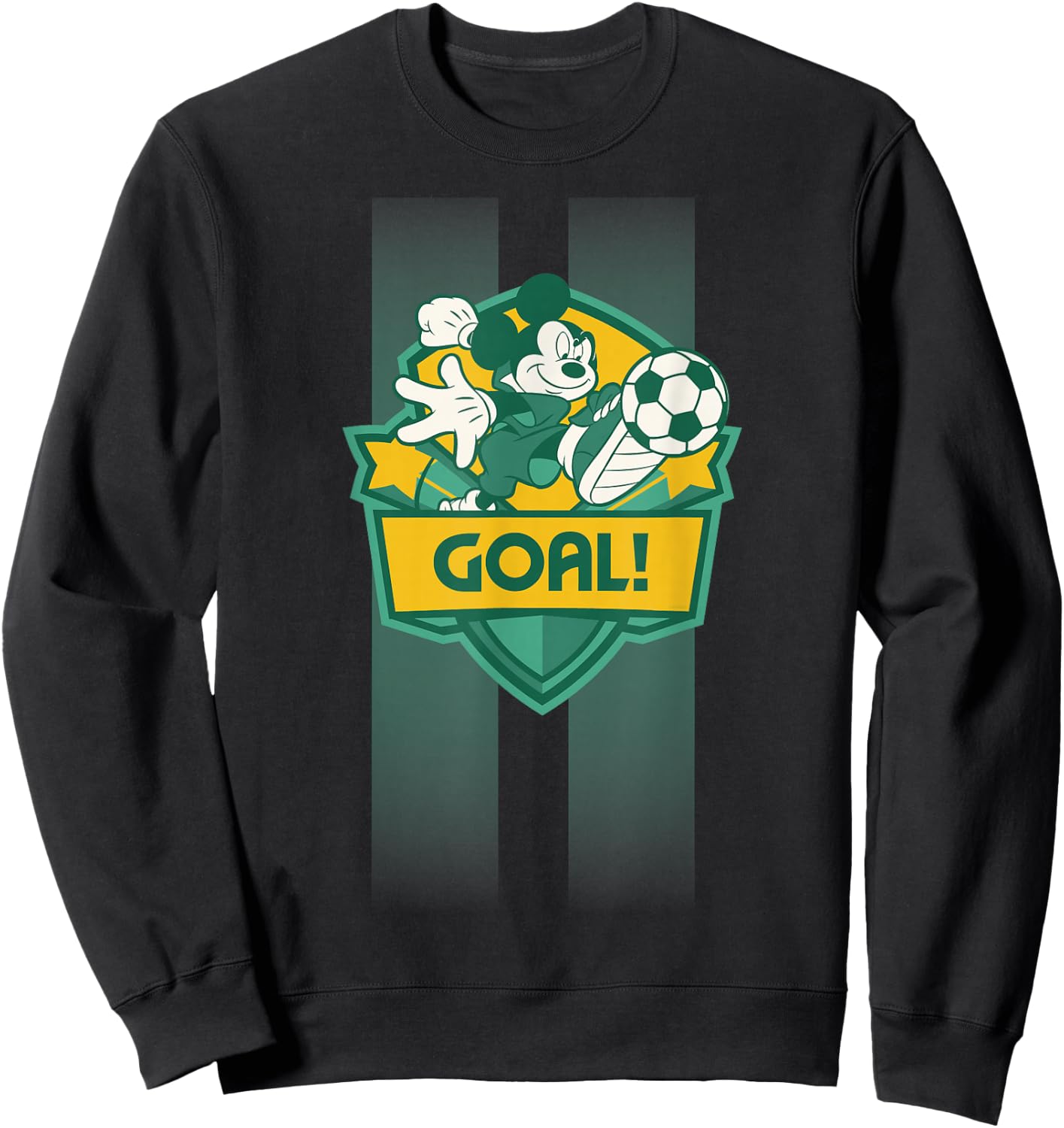 Disney Mickey Mouse Sports Goal Winning Kick Soccer Ball Sweatshirt - Sweatshirt | Black